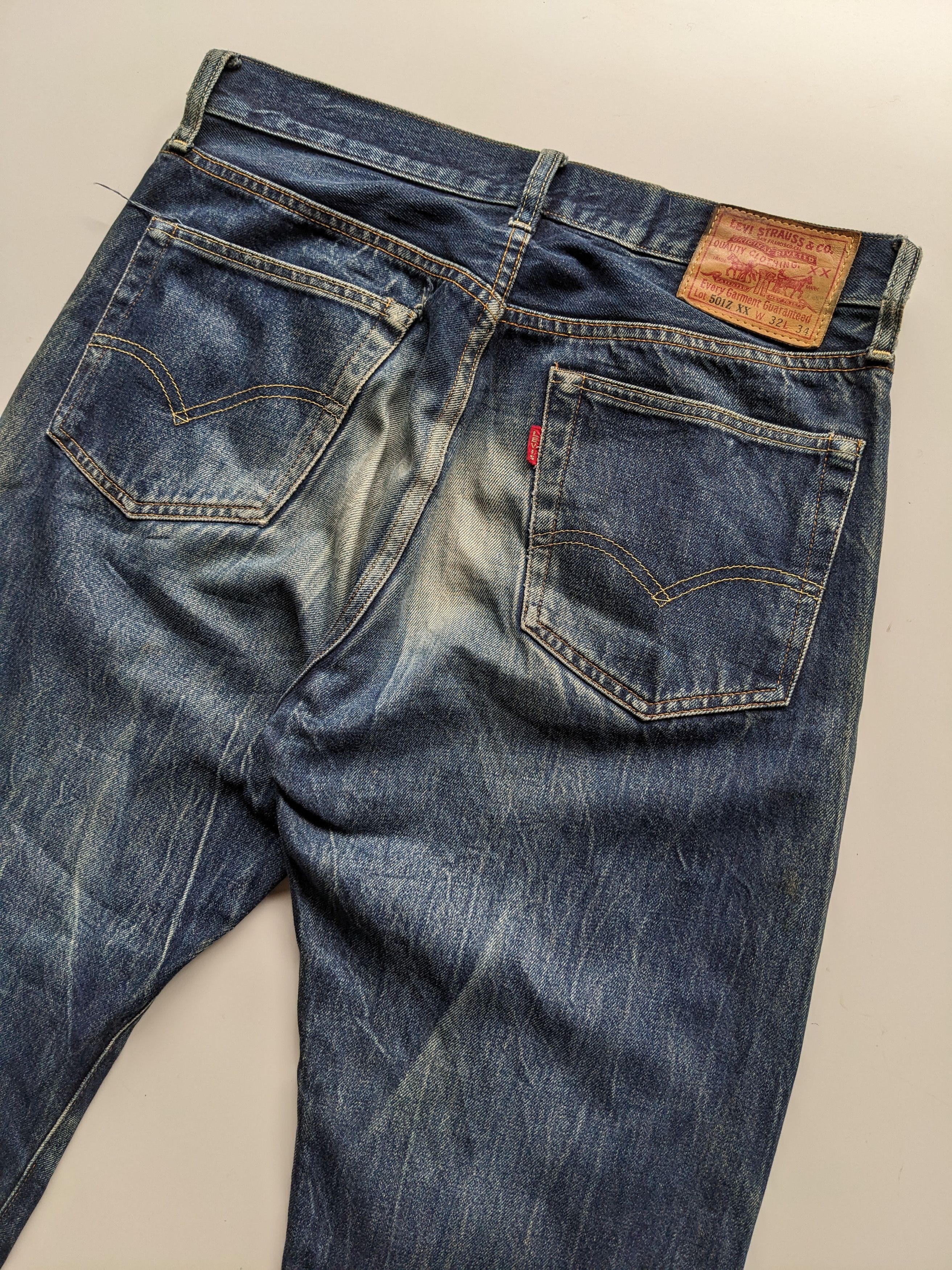 LVC × Levi's × Vintage Vintage Levi's LVC Big E selvedge distressed jeans Size US 32 / EU 48 - 1 Thumbnail