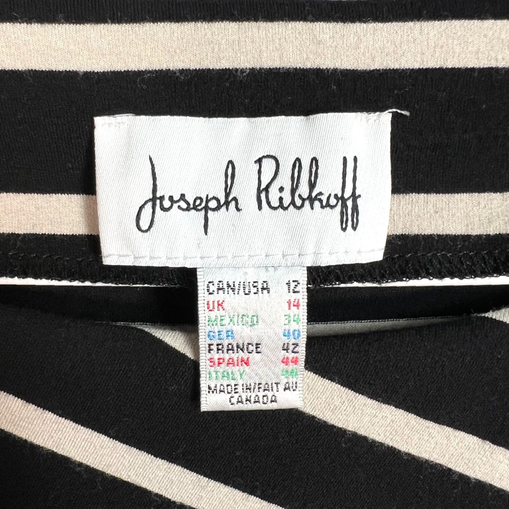 Joseph Ribkoff VINTAGE Joseph Ribkoff Black & White Striped Bodycon Dress Women Midi Stretch Size 12 Size L / US 10 / IT 46 - 3 Thumbnail