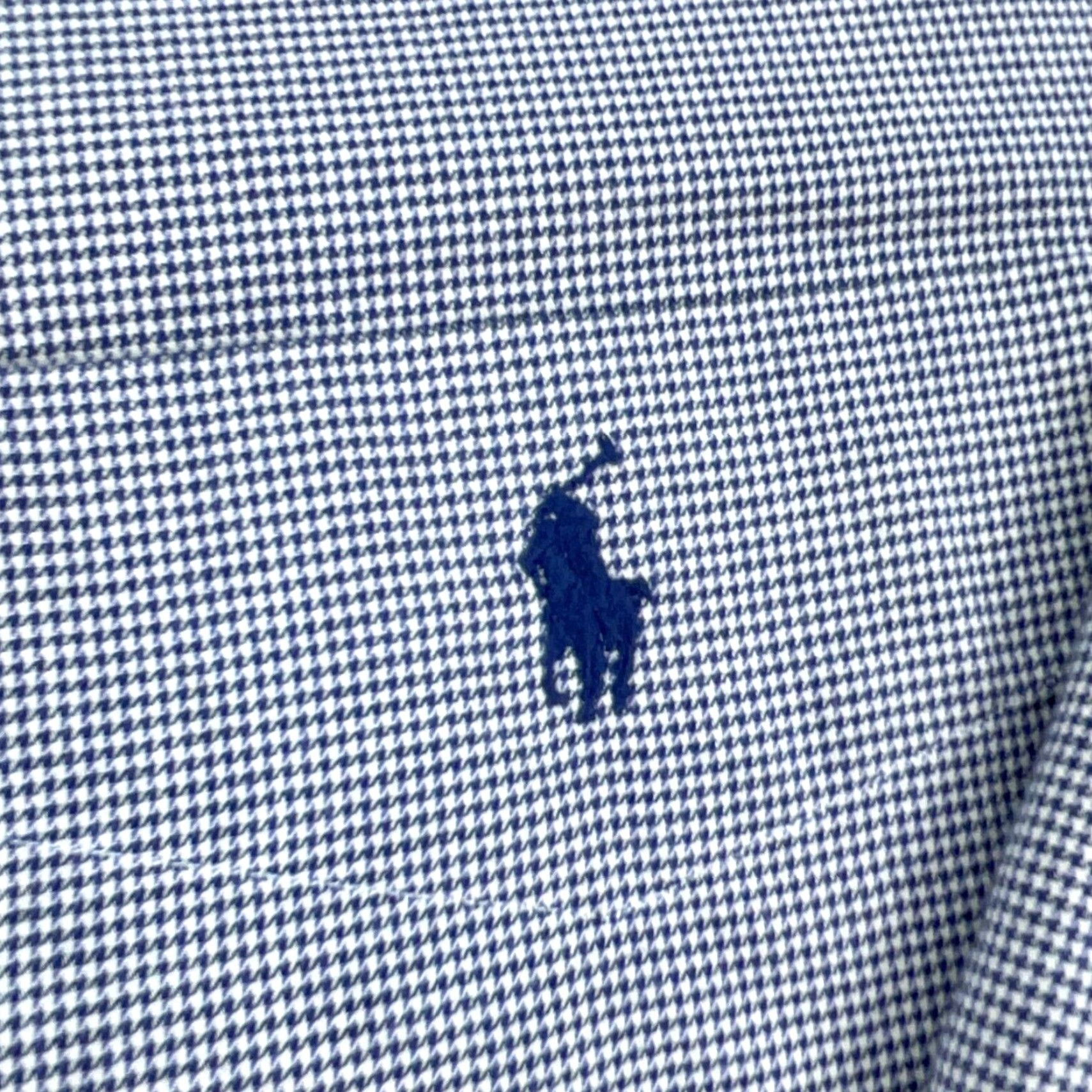 Ralph Lauren Ralph Lauren Shirt Men 16.5 32 Blue Button Up Yarmouth Houndstooth Plaid Pocket Classic Button-Down Size US L / EU 52-54 / 3 - 5 Thumbnail
