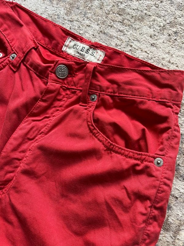 Guess Guess Jeans Made in Italy Red Vintage 90s Rare Slim Fit Size 27" / US 4 / IT 40 - 3 Thumbnail