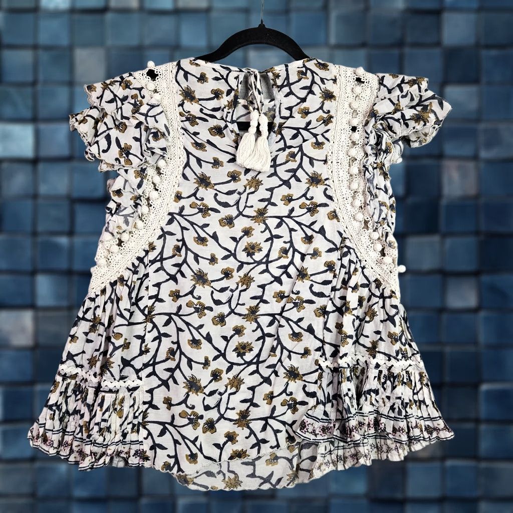 Sea New York Sea New York Blouse Women's Size 2 Floral Ruffle Lace Trim Boho Top Size XS / US 0-2 / IT 36-38 - 1 Thumbnail