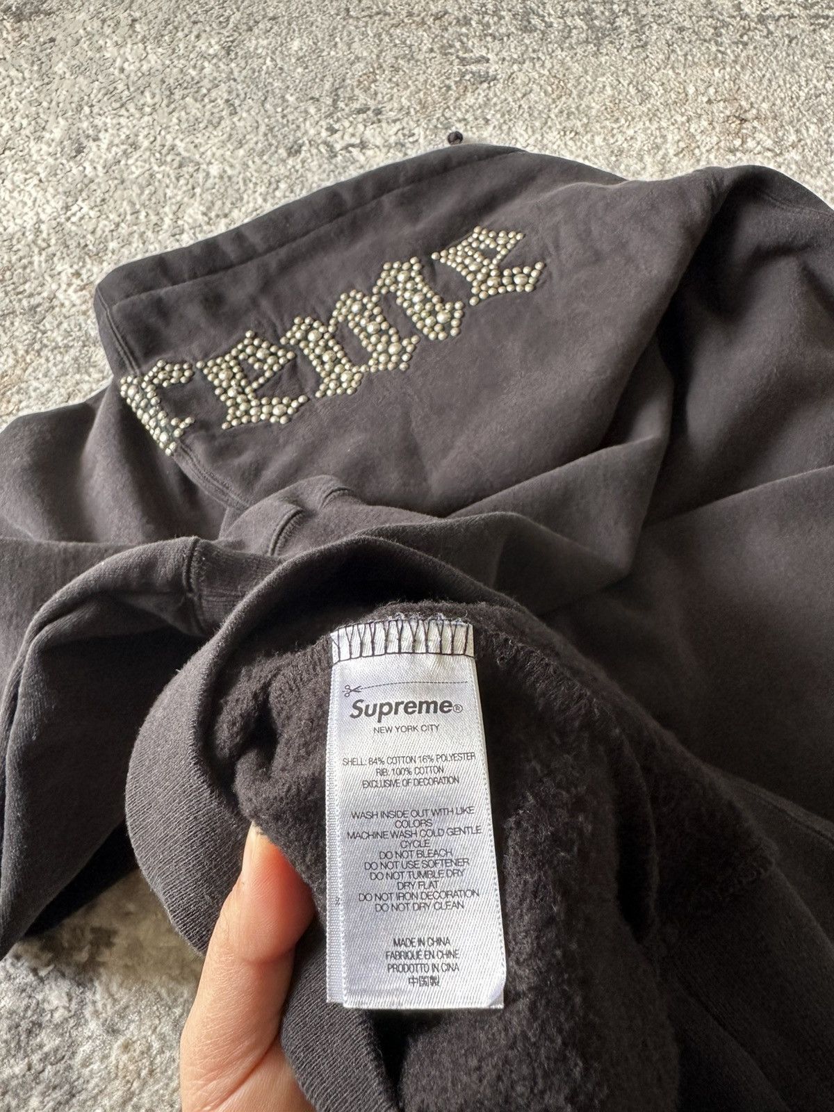 Supreme Supreme Overdyed Studded Hooded Sweatshirt SS26/W7 Size US M / EU 48-50 / 2 - 5 Thumbnail