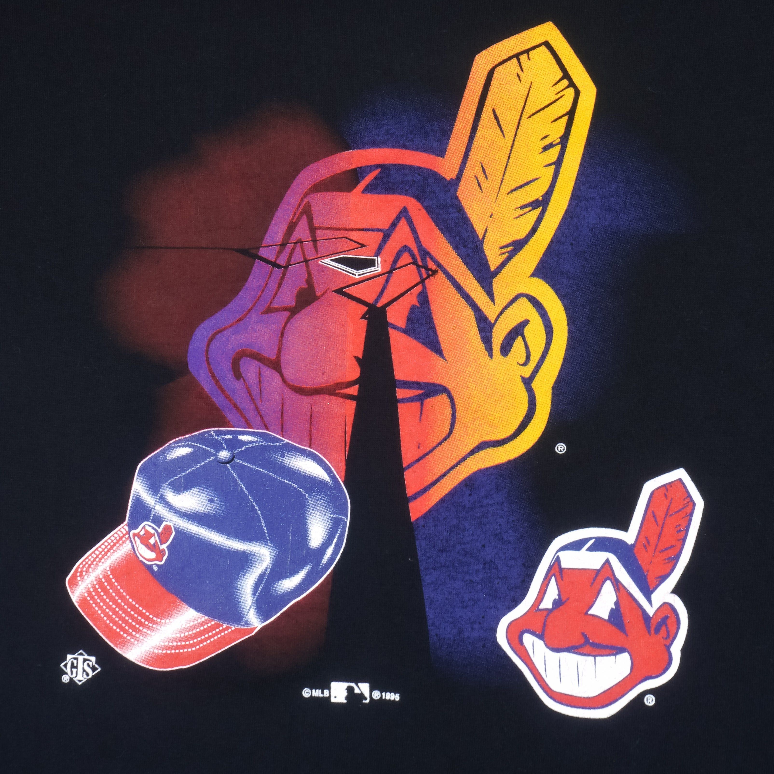 MLB (GTS) - Cleveland Indians Big Logo T-Shirt 1995 Size US M / EU 48-50 / 2 - 3 Thumbnail