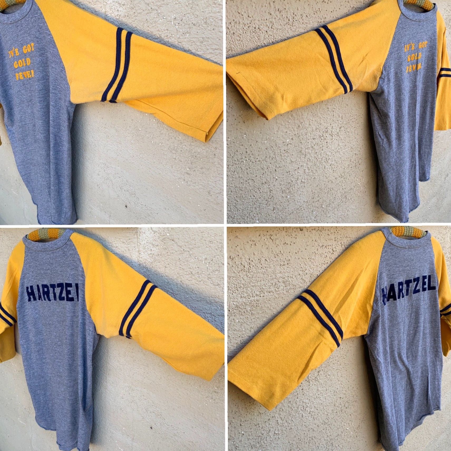 Vintage VINTAGE Ive Got Gold Fever Hartzel Raglan Tee Iron On Lettering T Shirt 80s Sz L Size US L / EU 52-54 / 3 - 6 Thumbnail