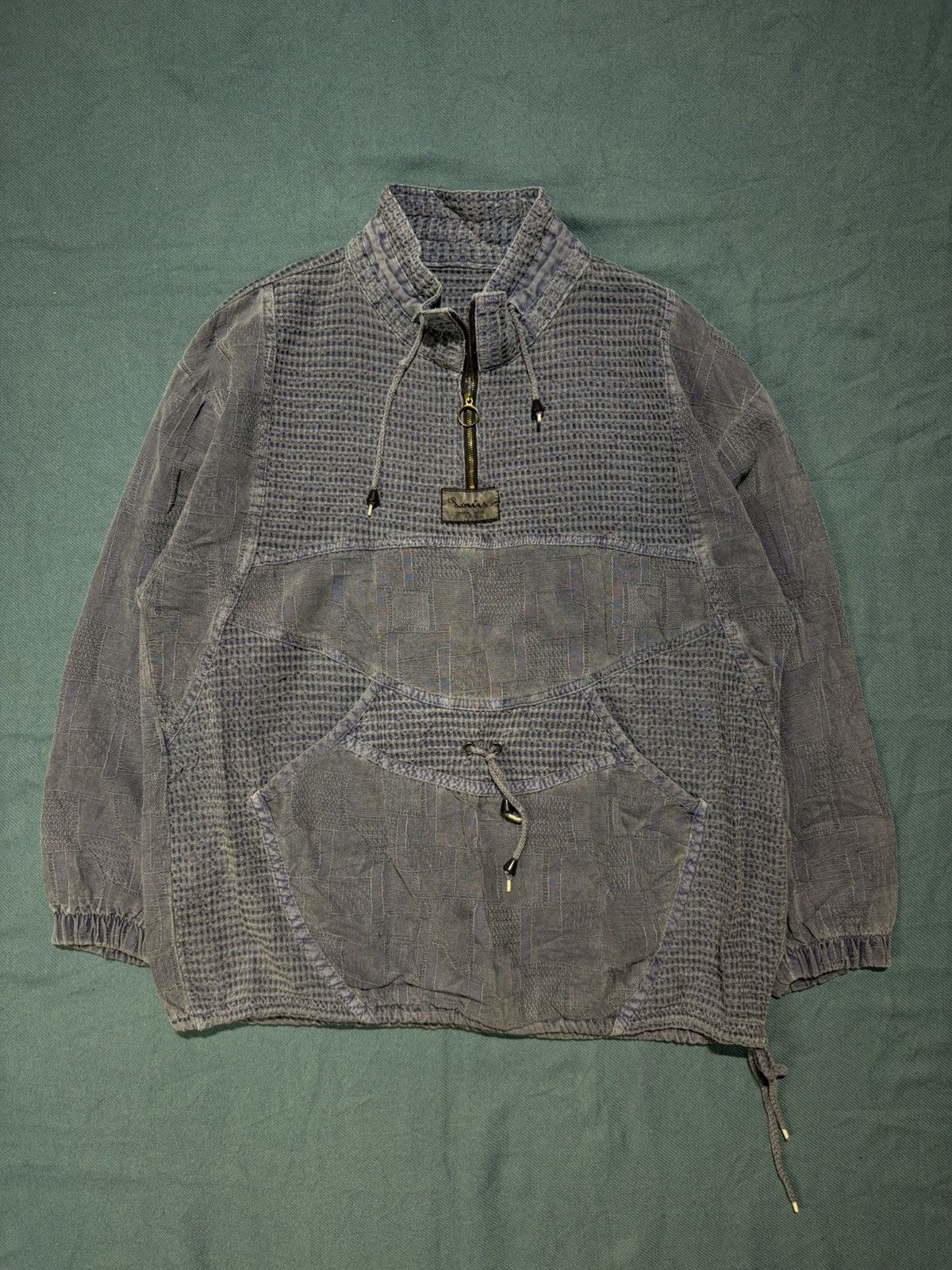 Vintage Vtg drawstring high collared anorak sutro patchwork jackets Size US L / EU 52-54 / 3 - 1 Thumbnail