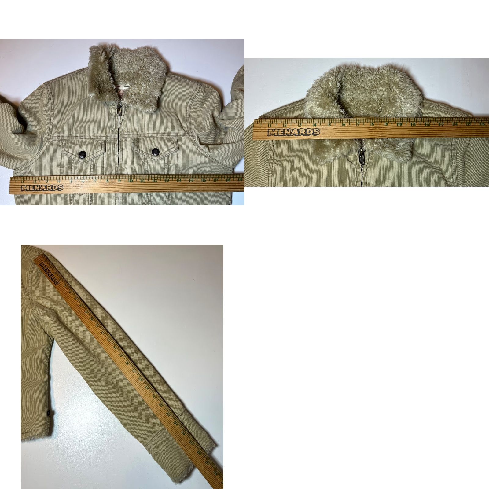 Abercrombie & Fitch Abercrombie & Fitch Women's Vintage Corduroy Trucker Jacket SZ M Beige Long Sleeve Zip Jacket Size M / US 6-8 / IT 42-44 - 9 Thumbnail