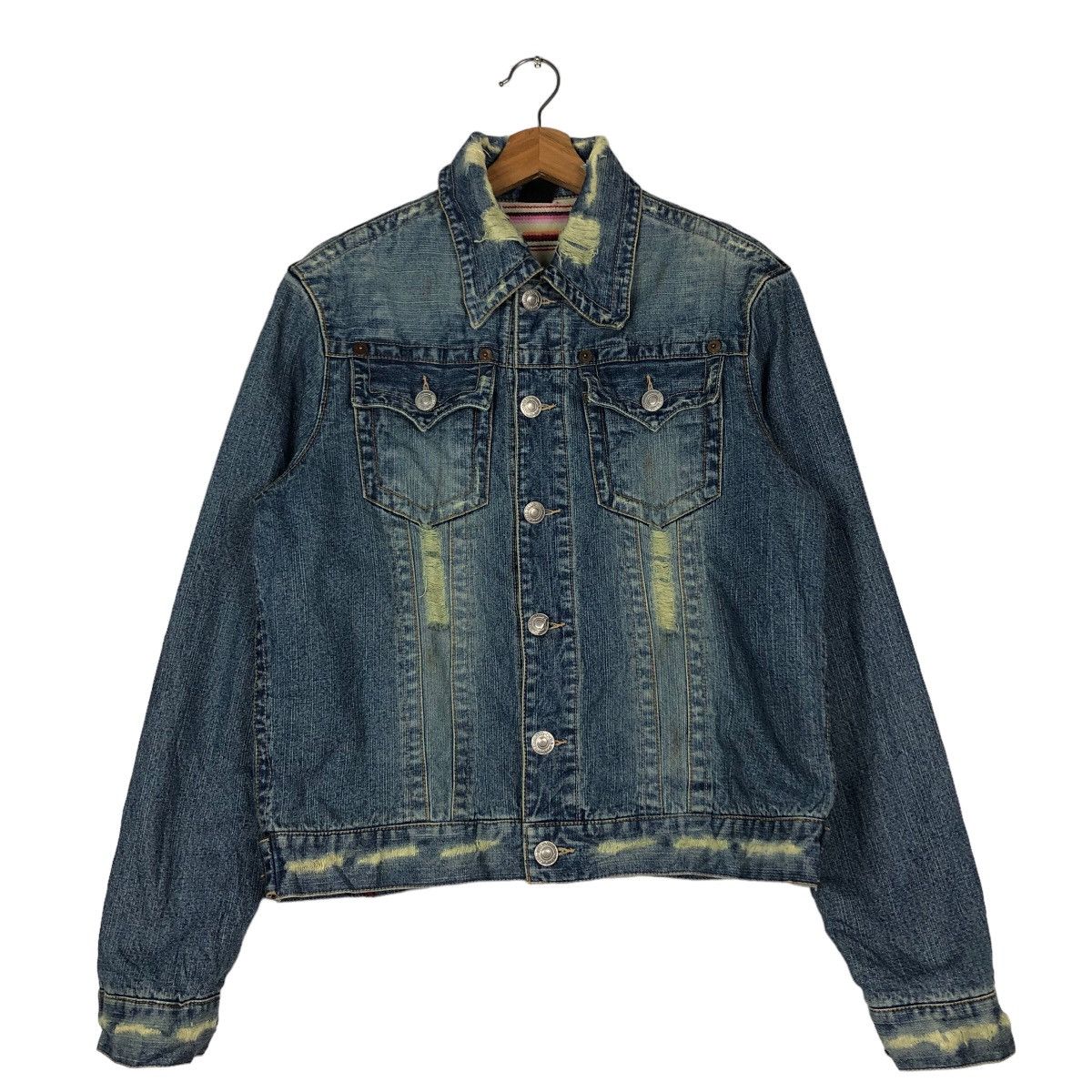 Japanese Brand 🔥Vtg Denim Biker Jacket Japan Blanket Lining Size US M / EU 48-50 / 2 - 1 Thumbnail