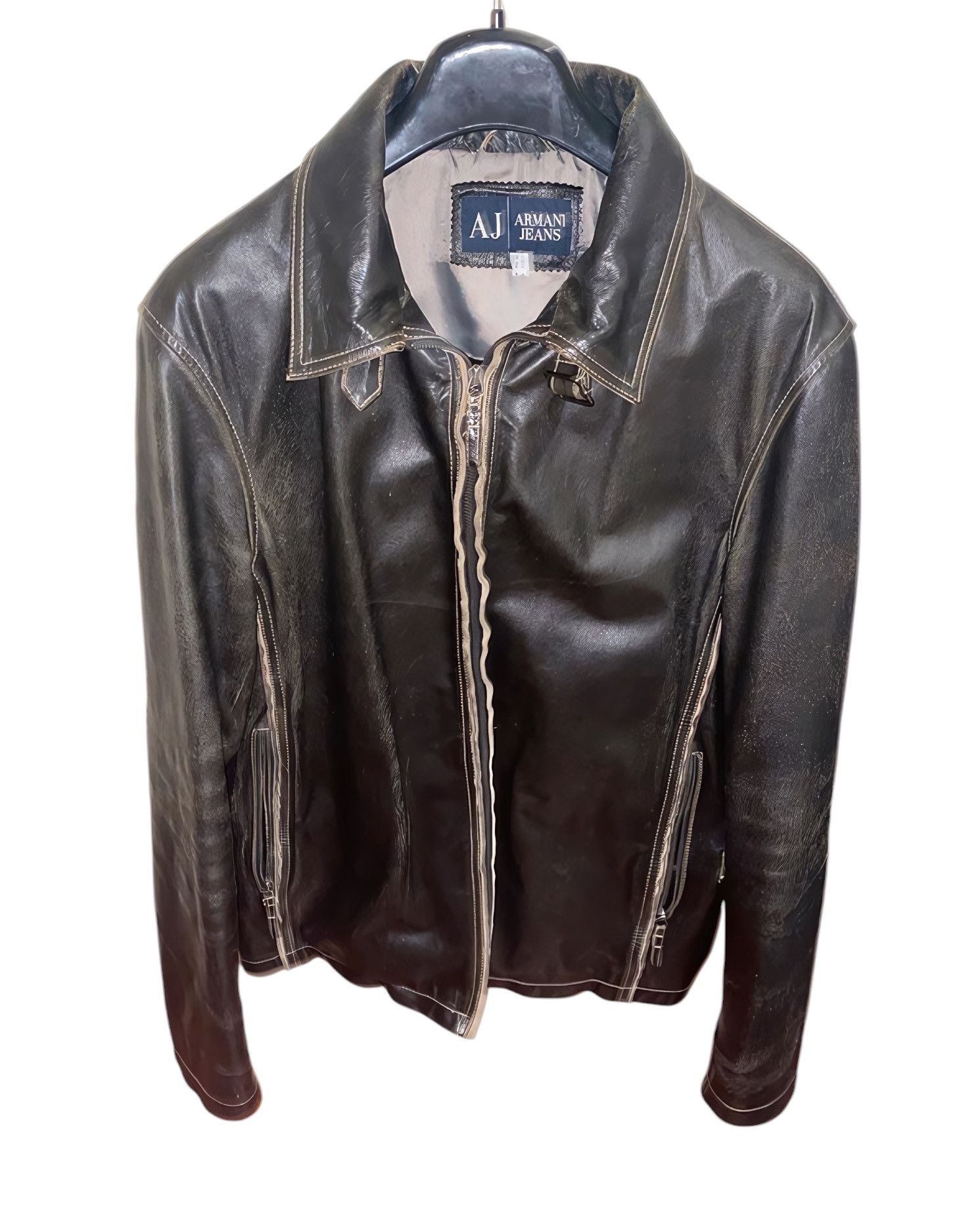 Men's Emporio Armani Leather Jackets | Grailed