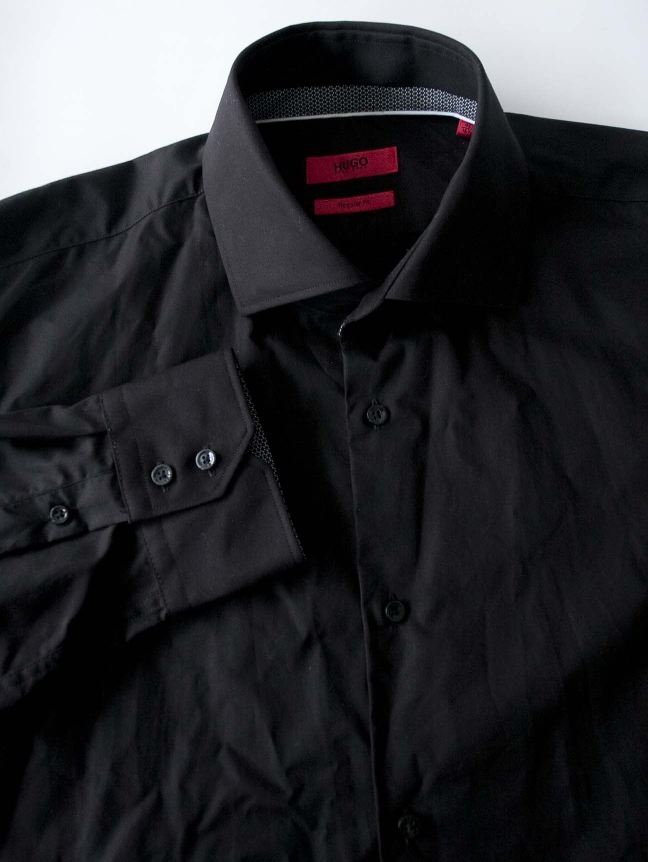 Hugo Boss Hugo Boss Shirt Size 16.5 /42 Black Size 42R - 4 Thumbnail