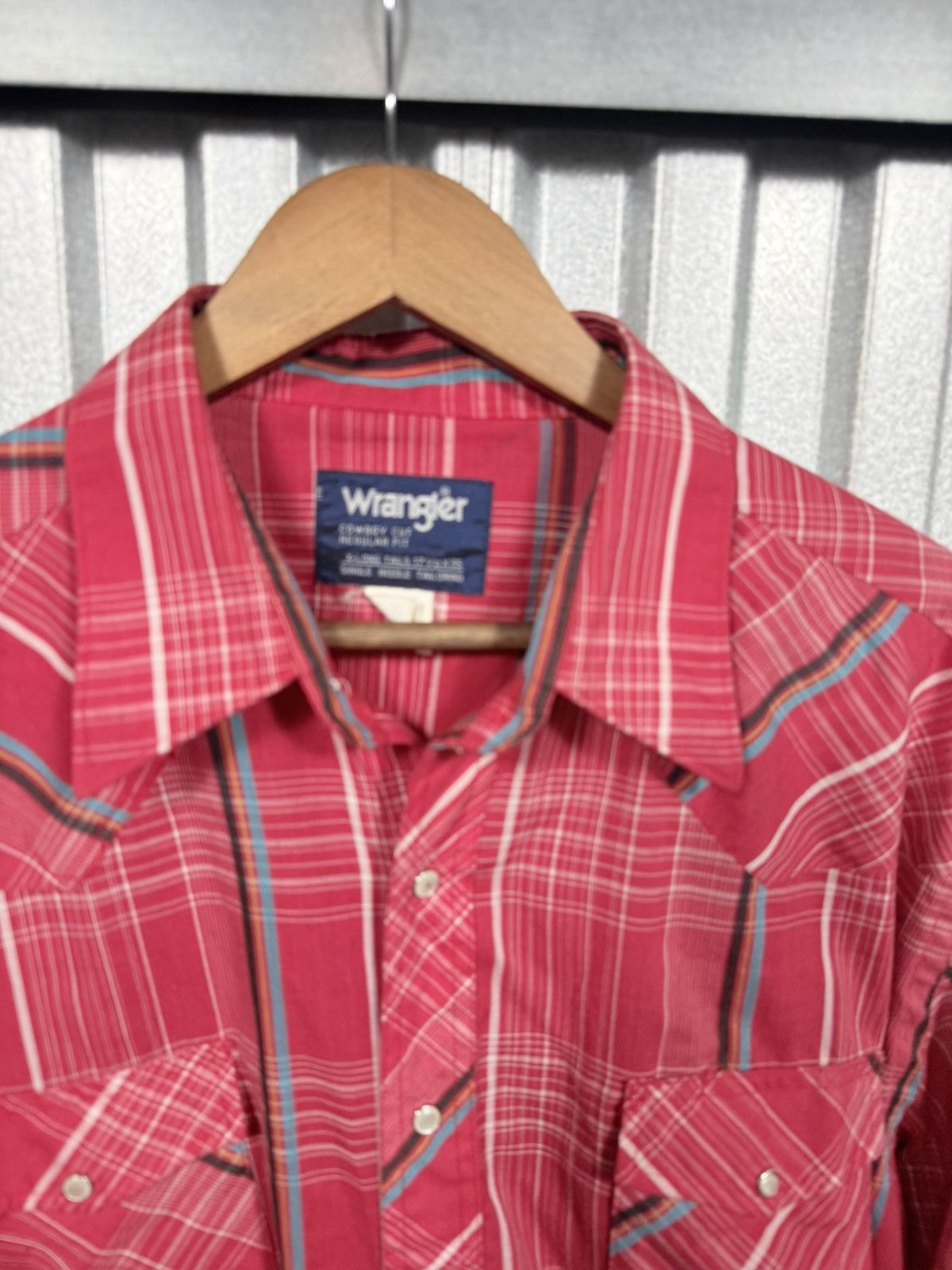 Wrangler Vintage Cowboy Cut Wrangler Western Pearl Snap Button Up Size US XL / EU 56 / 4 - 6 Thumbnail