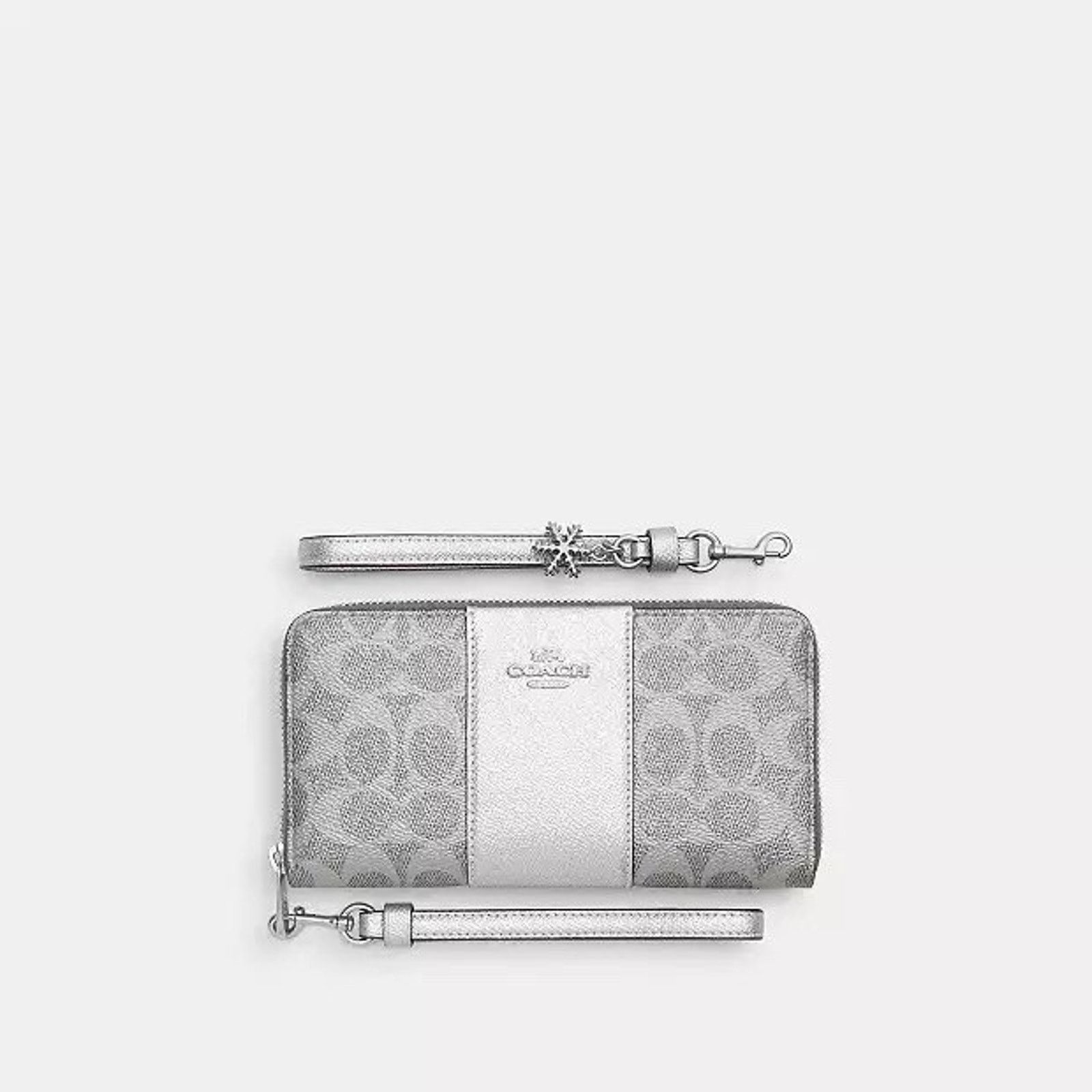 Coach NWT COACH Boxed Long Zip Around Wallet CCL91 GRAY/SILVER Size ONE SIZE - 8 Thumbnail