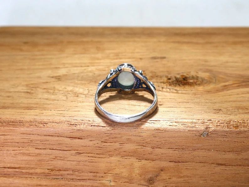 Handmade Handmade Chalcedony Ring: Oval Gemstone, 925 Silver Ring Size ONE SIZE - 7 Thumbnail