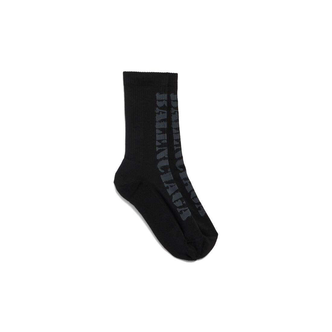 Balenciaga o1tr1nto0725 Size: S / Stencil Type Socks in Black Size ONE SIZE - 1 Thumbnail