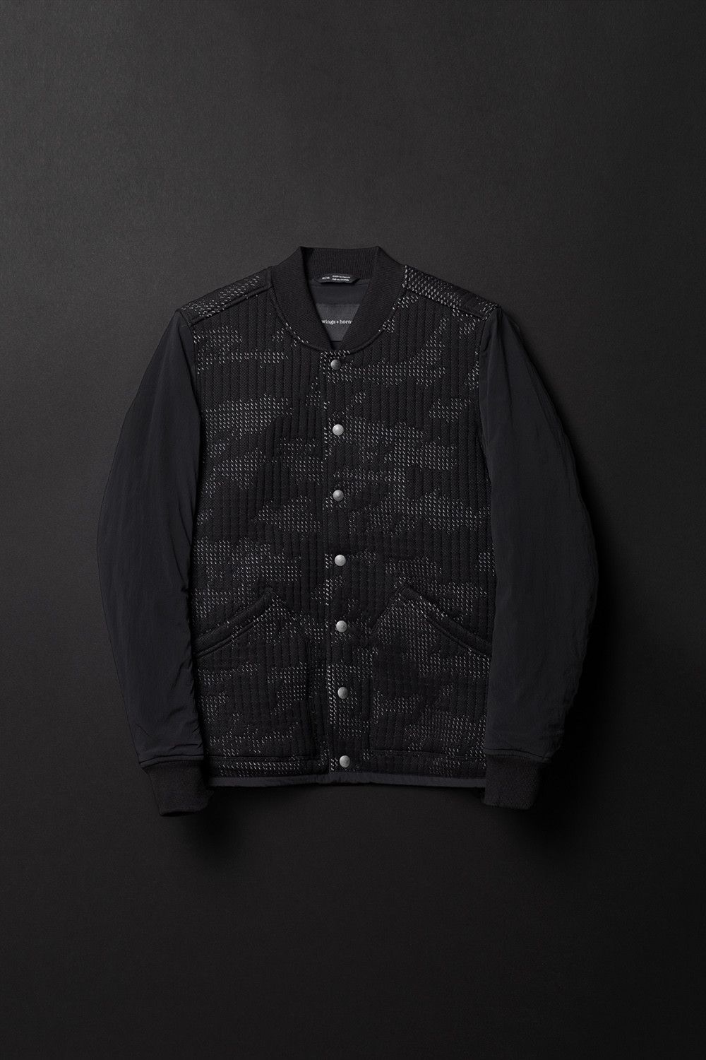 image of Wings + Horns Byborre Bombers Jacket in Black, Men's (Size Large)