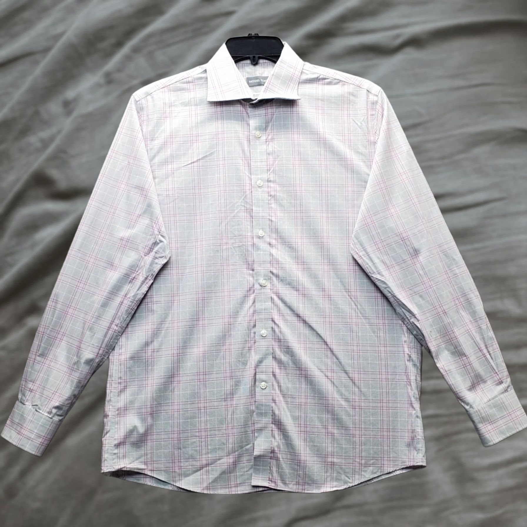 Michael Kors Michael Kors Dress Shirt Mens L Multi Plaid Regular Fit Airsoft Stretch Button Up Size 42R - 1 Thumbnail