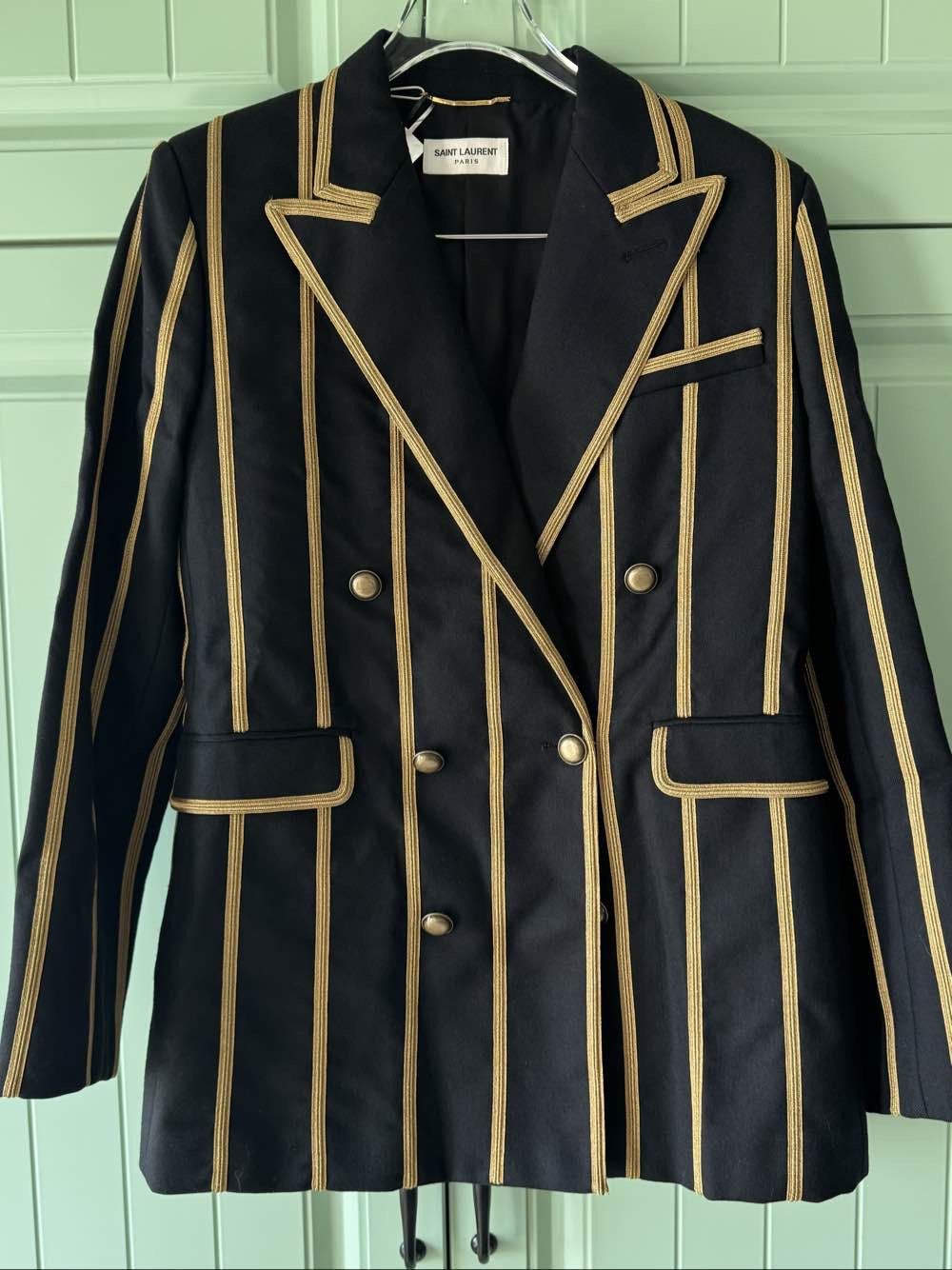 Saint Laurent Paris Saint Laurent Gold Striped Blazer F42 Size M / US 6-8 / IT 42-44 - 1 Thumbnail