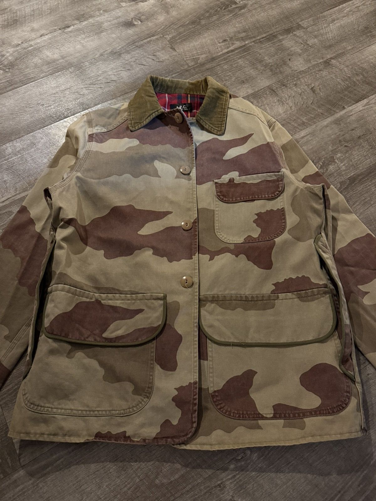 A.P.C. A.P.C. Camouflage Jacket - Corduroy Collar - Size M Size US M / EU 48-50 / 2 - 2 Thumbnail