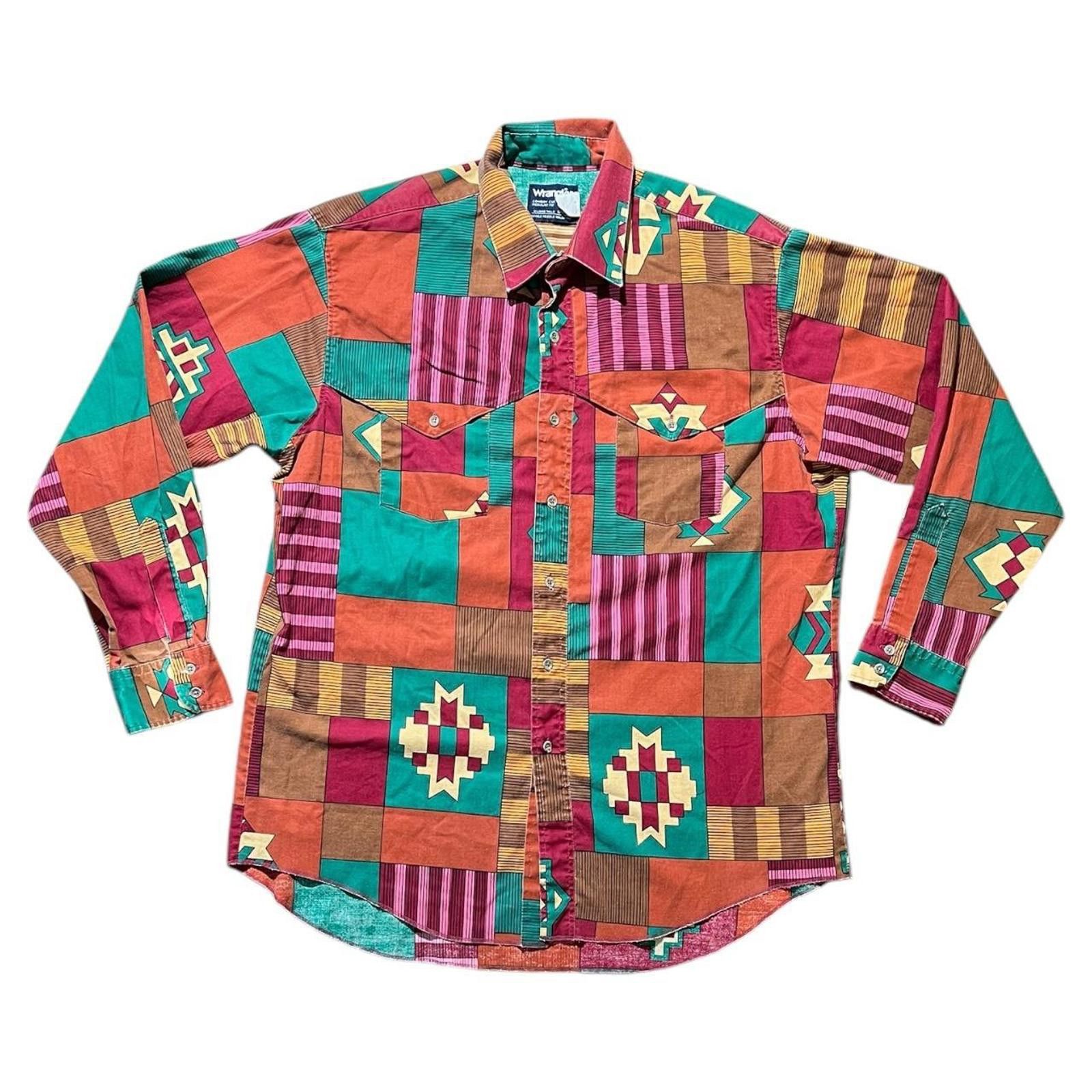 Wrangler Vintage Wrangler Southwestern Aztec Western Button Down Size US XL / EU 56 / 4 - 1 Thumbnail