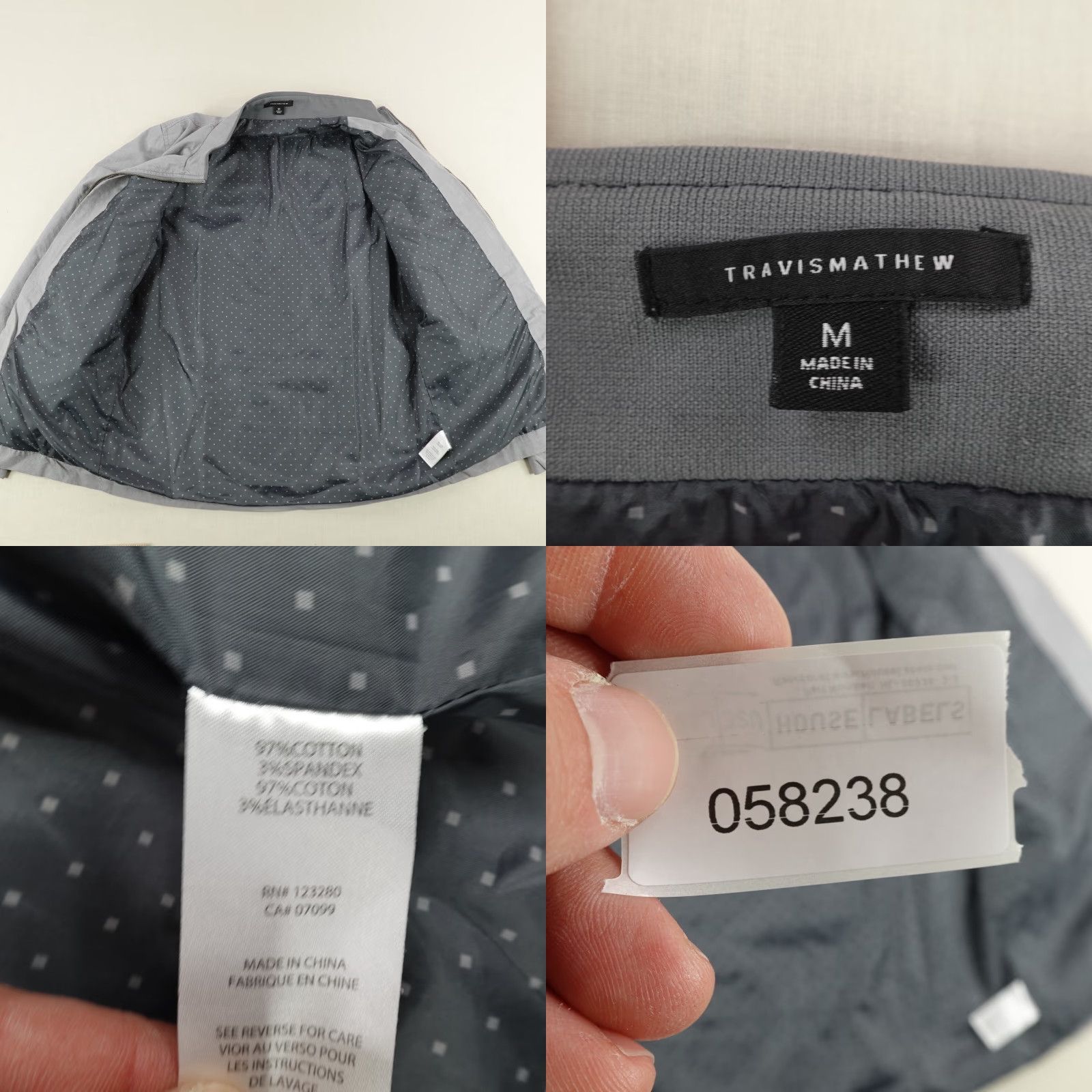 TravisMathew Travis Mathew Performance Golf Jacket Mens Medium Gray Full Zip Windbreaker Size US M / EU 48-50 / 2 - 8 Thumbnail