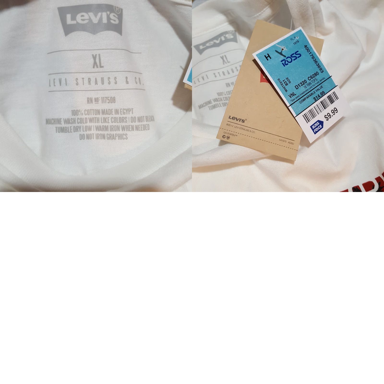 Levi's VINTAGE Levi's Shirt Men's XL Long Sleeve White 00s Beach Logo Levi Strauss Red Tab T Shirt Mens Size US XL / EU 56 / 4 - 8 Thumbnail