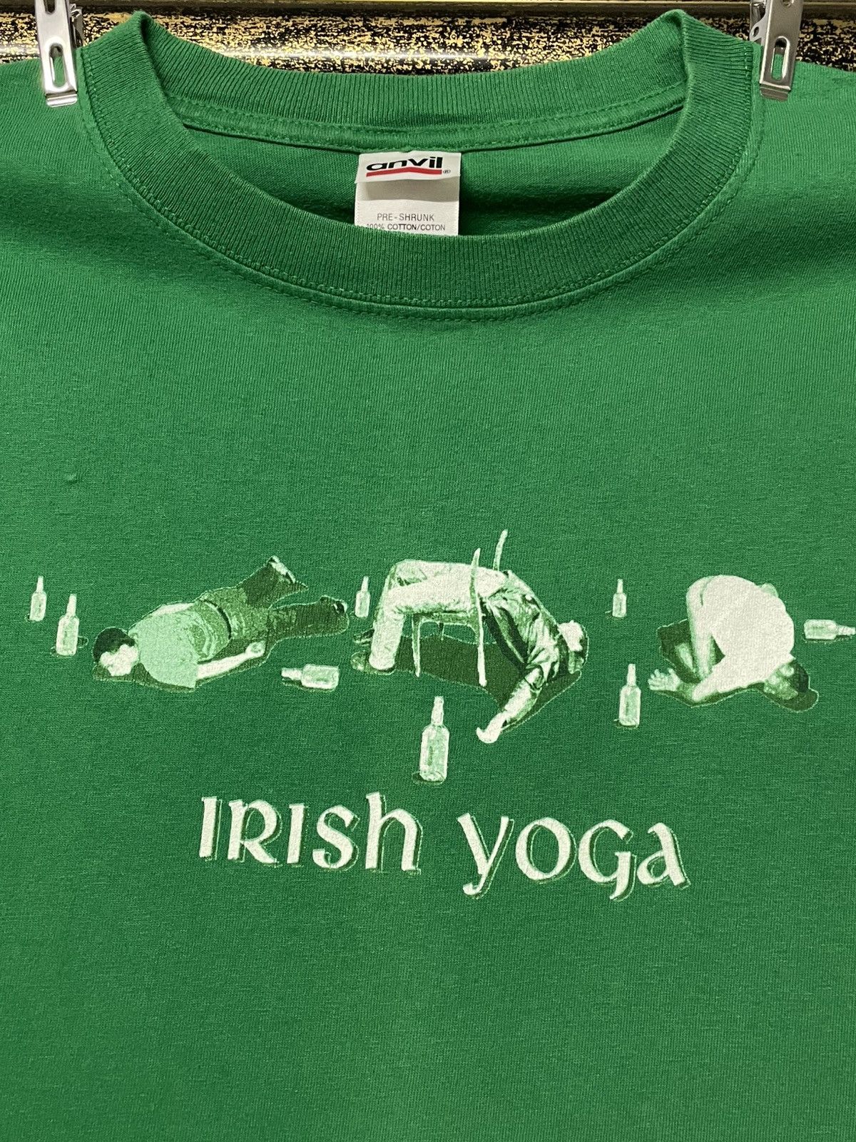 Japanese Brand Vintage 1990s How Irish Yoga Drunk Graphic Artwork Tshirt Size US L / EU 52-54 / 3 - 5 Thumbnail