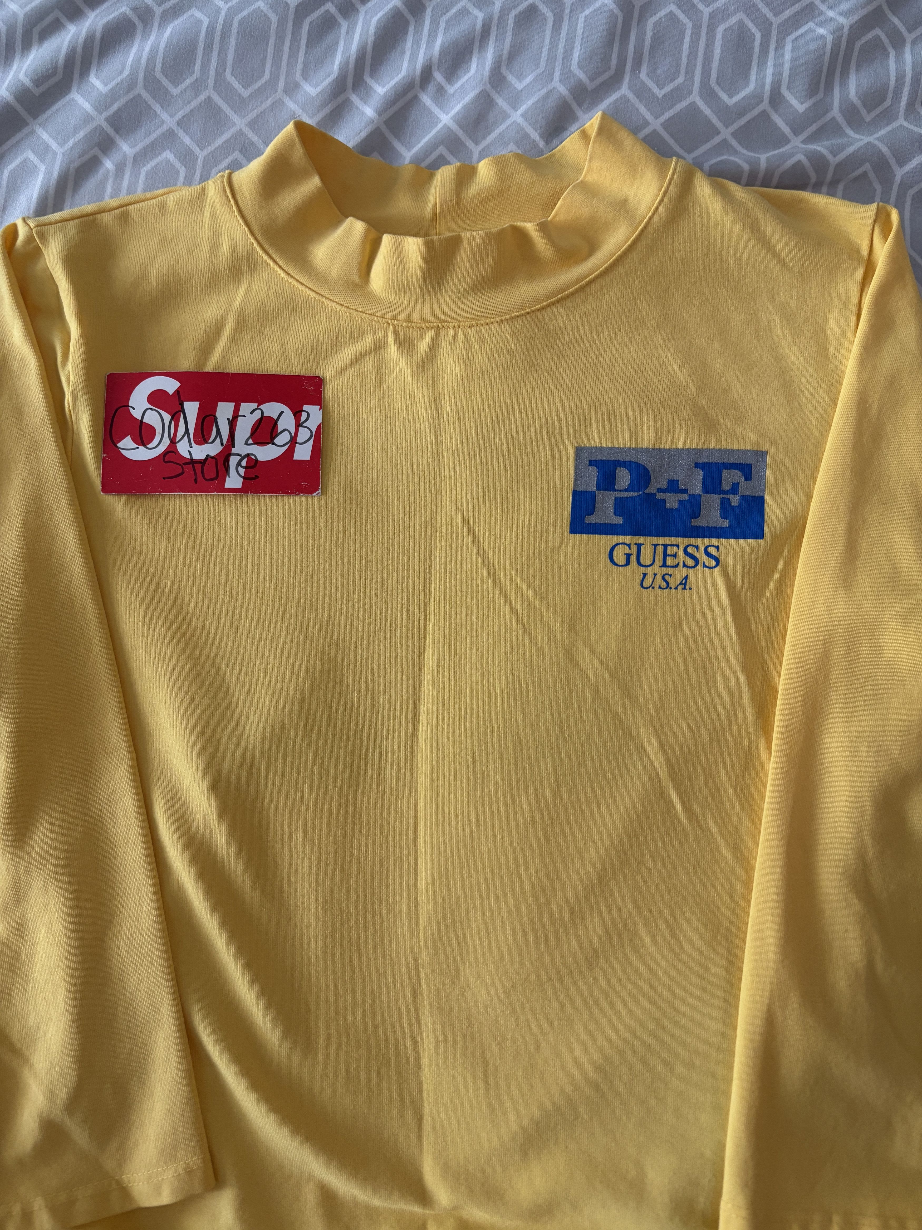 Guess × Places + Faces Guess P+F Mockneck Longsleeve Tee Small Yellow Places Faces Size S / US 4 / IT 40 - 2 Thumbnail