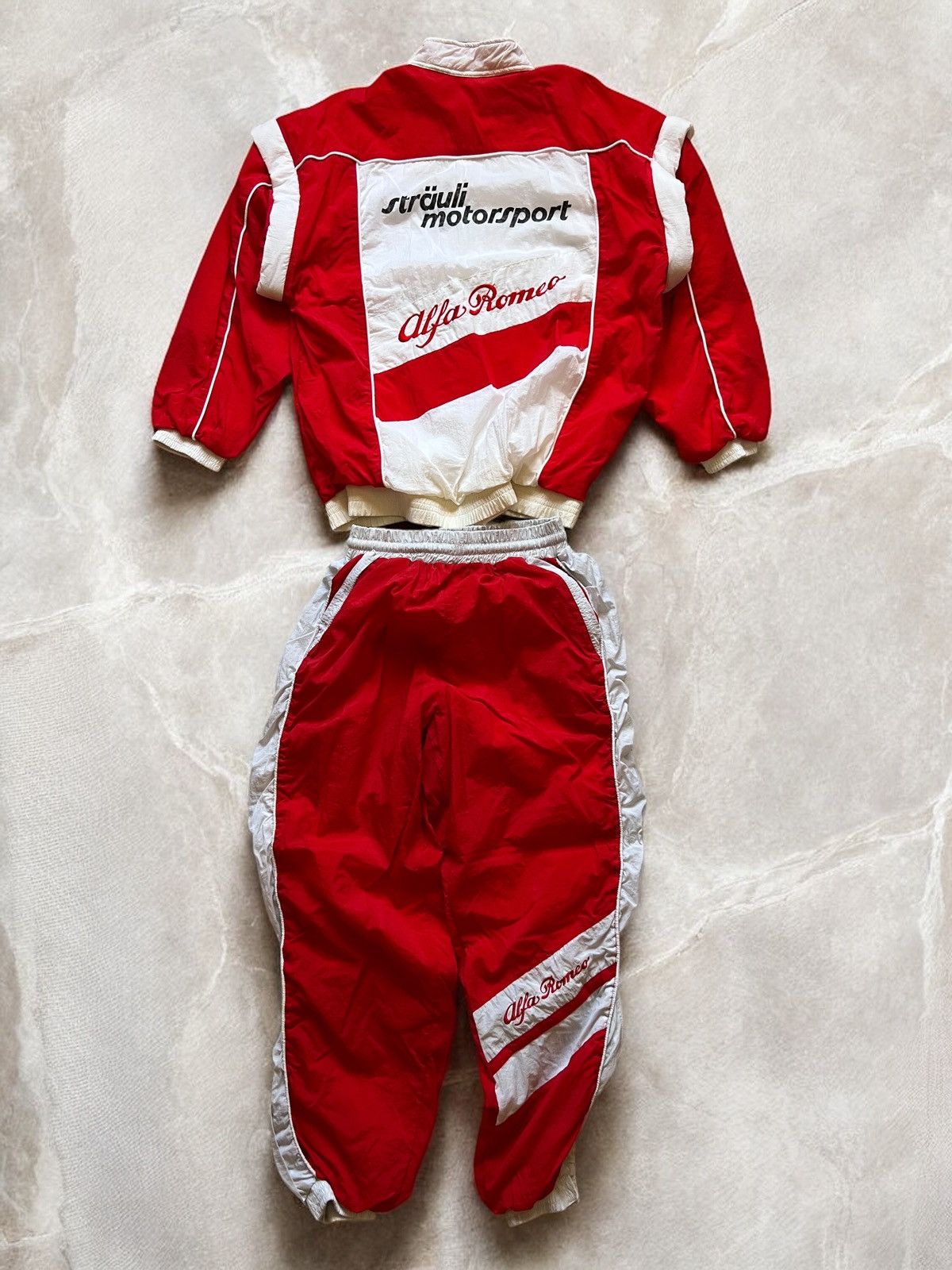 Vintage ALFA ROMEO 90s TRACK SUIT RACING Vintage Nylon pants jacket Size US M / EU 48-50 / 2 - 1 Thumbnail