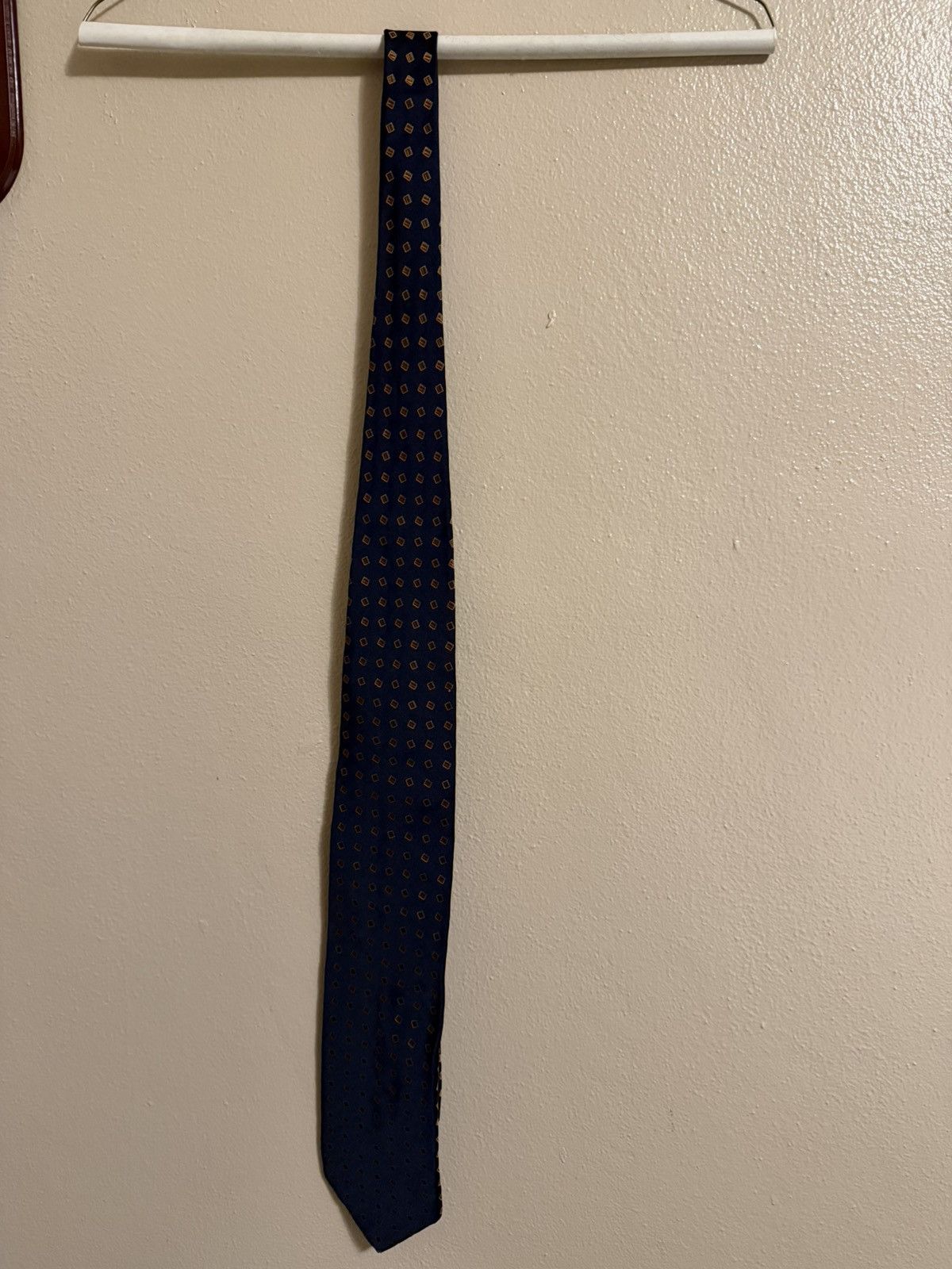 Canali Vintage Canali Tie Navy Blue Geometric Made In Italy Size ONE SIZE - 1 Thumbnail