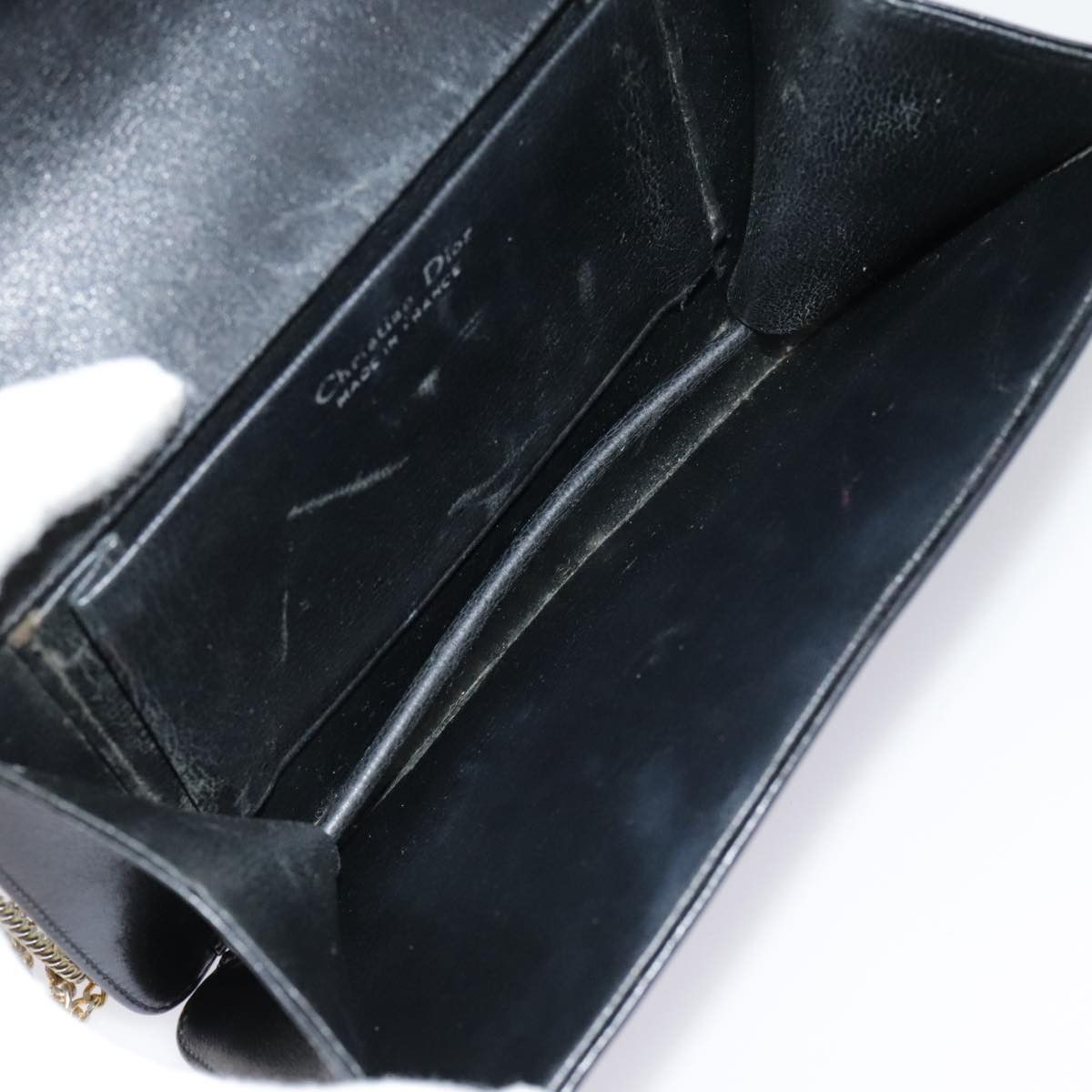 Dior DIOR Chain Shoulder Bag Leather Black Gold Size ONE SIZE - 12 Thumbnail