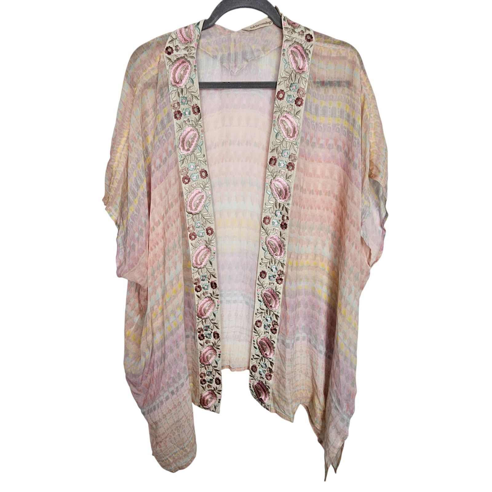 Soft Surroundings Soft Surroundings Floral Embroidered Kimono S/M Boho Cottage Size S / US 4 / IT 40 - 2 Thumbnail