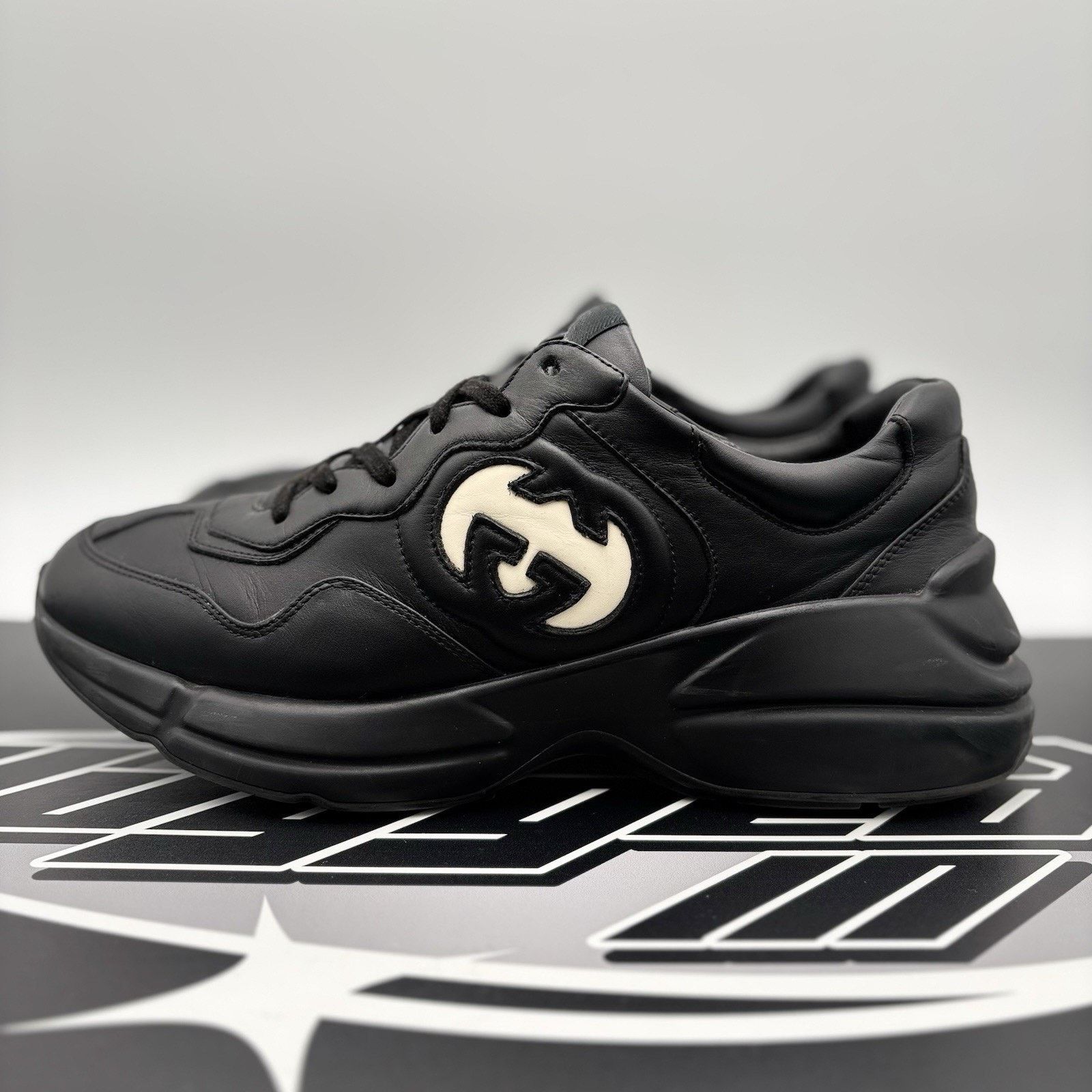 Gucci Gucci Rhyton Black Leather ' Interlocking G ' | GOOD COND! Size US 9.5 / EU 42-43 - 1 Thumbnail