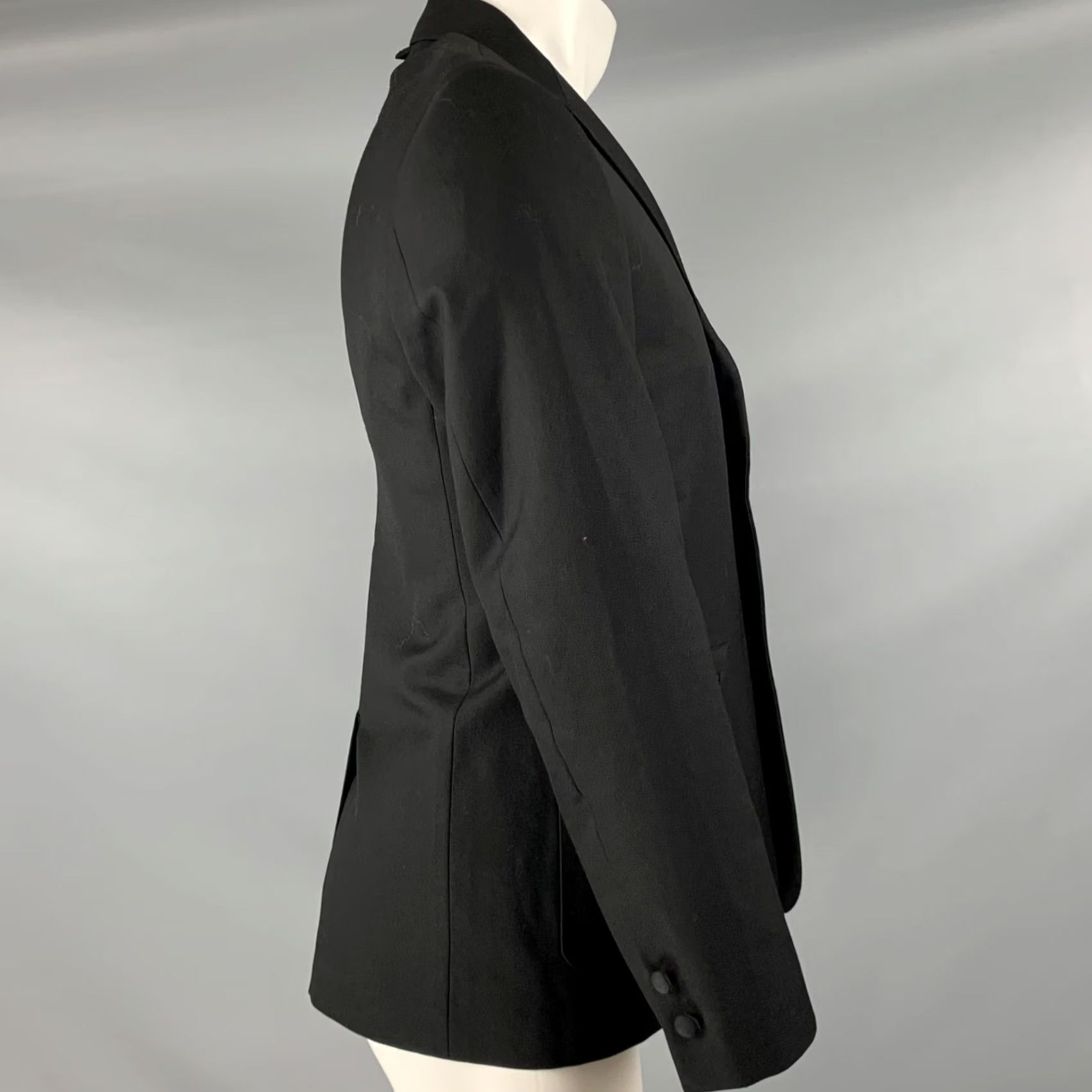 Vintage BLACK FLEECE Wool Notch Lapel Sport Coat Black Size 38 Size US XXS / EU 40 - 2 Thumbnail