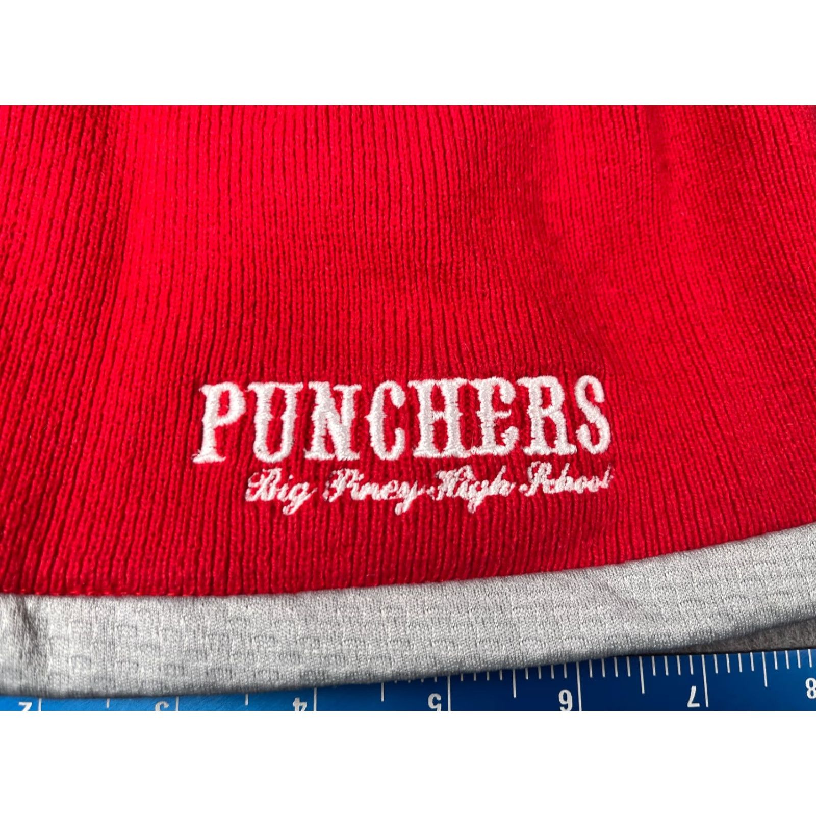 Vintage Spork-Tek Punchers Big Piney Highschool Beanie Toque Adult One Size Red Knit Cotton Blend Hat Size ONE SIZE - 2 Thumbnail