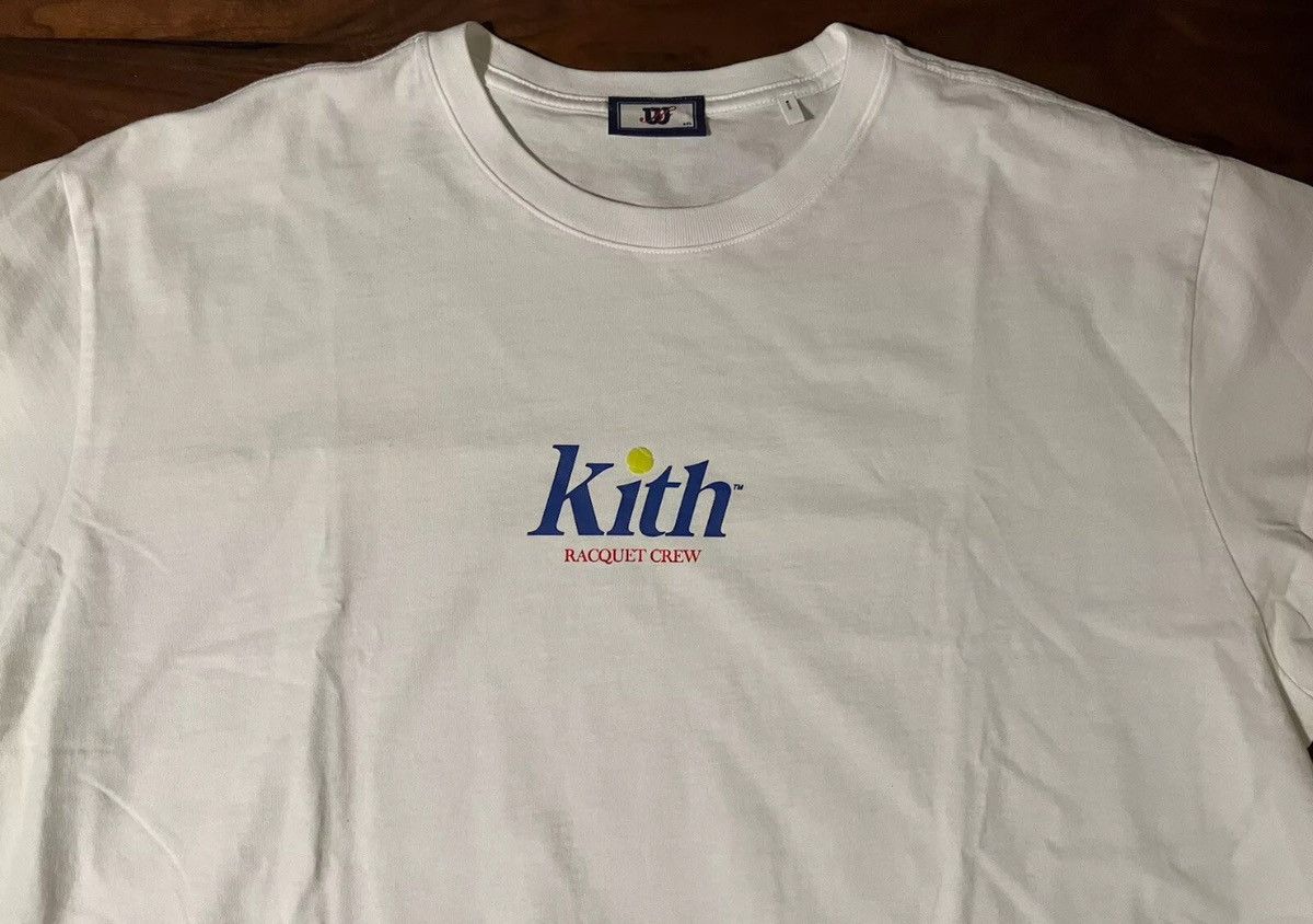 Kith × Wilson Kith for Wilson Racquet Crew Logo Vintage Tee White T-Shirt Size US XXL / EU 58 / 5 - 5 Thumbnail