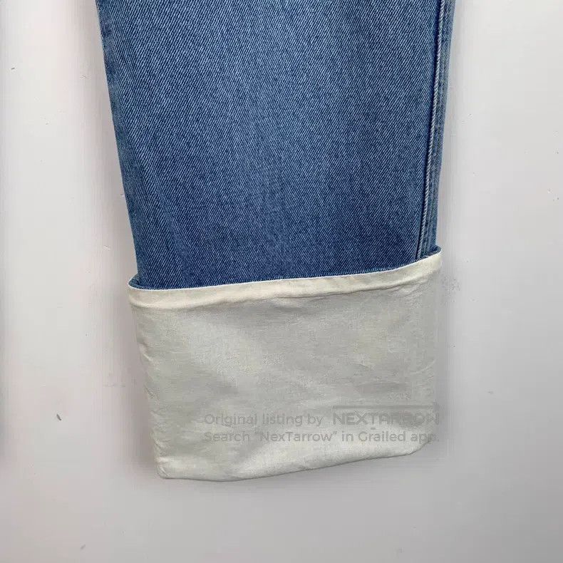 Loewe Loewe Blue Logo Leather Patch Straight Leg Jeans Size 30" / US 8 / IT 44 - 5 Thumbnail