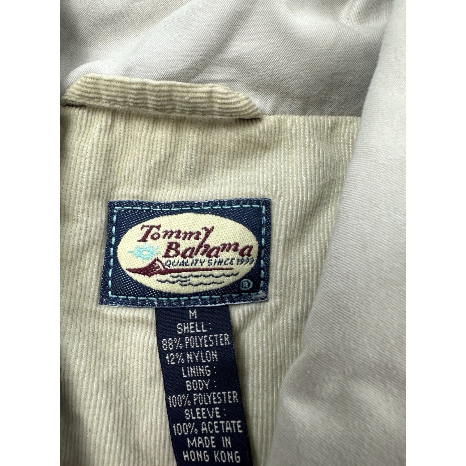 Tommy Bahama Tommy Bahama Jacket Mens M Beige Tan Button Up Coat Fleece Lined Bomber Coat Beach Paradise Regular Size US M / EU 48-50 / 2 - 4 Thumbnail
