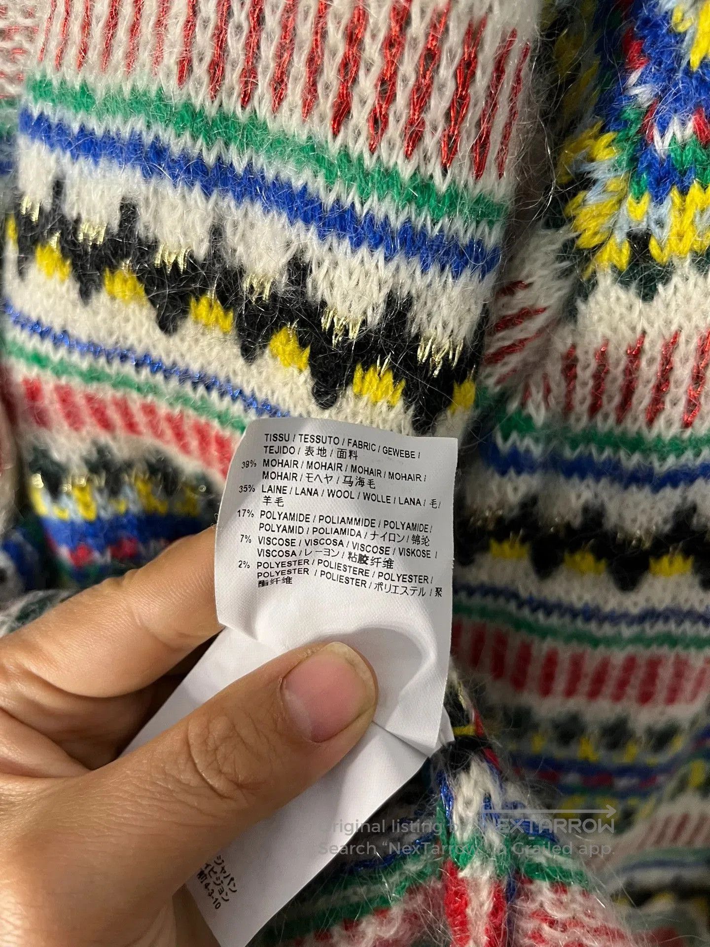 Saint Laurent Paris Saint Laurent Fair Isle V. Size M / US 6-8 / IT 42-44 - 3 Thumbnail