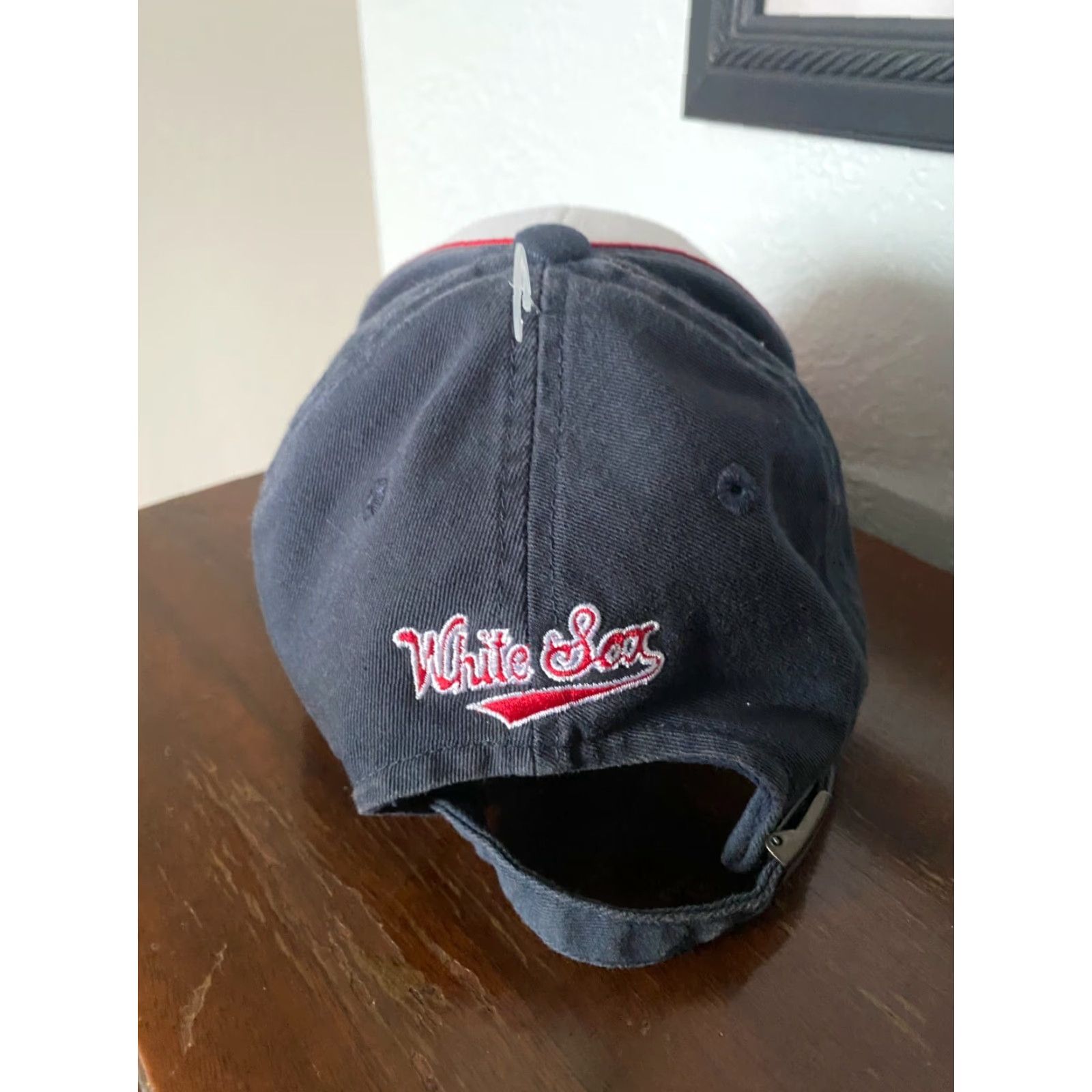 American Needle American Needle Chicago White Sox Hat Slouch Adjustable Strapback Black Cotton Baseball Cap Mens Adult Adjustable Chrome Jesus? Size ONE SIZE - 3 Thumbnail