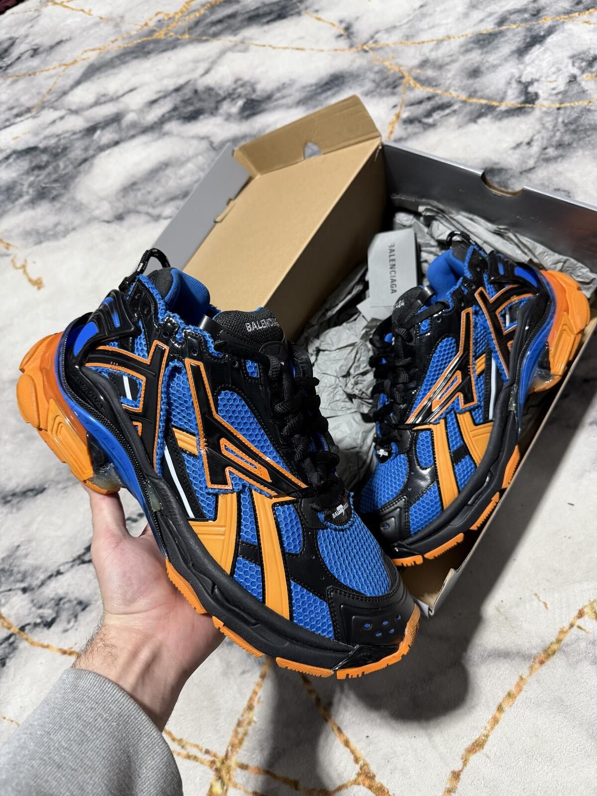 Balenciaga Runner Blue Orange Black - Sz 14US