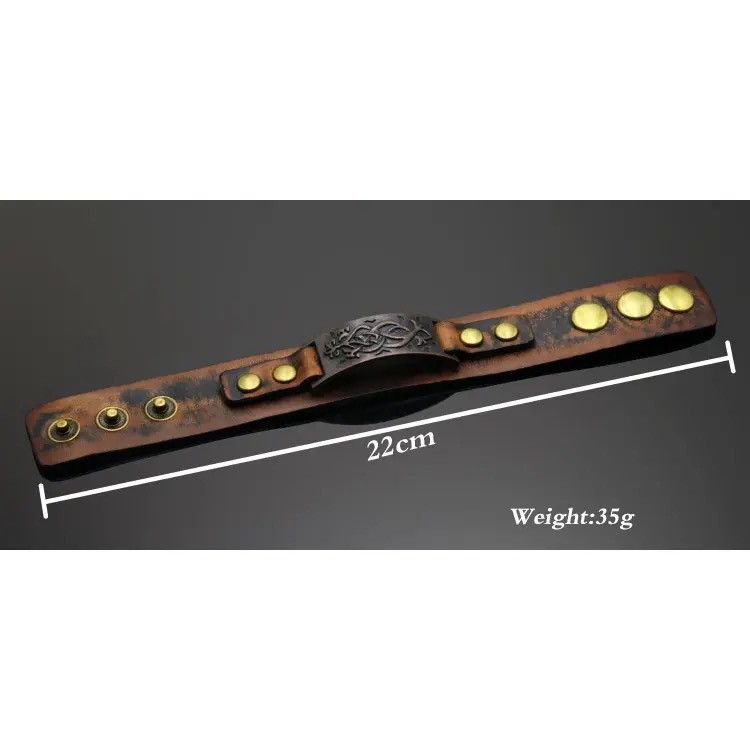Leather × Vintage Wrap Pu Leather Bracelet Pulsera Hombre Size ONE SIZE - 2 Thumbnail