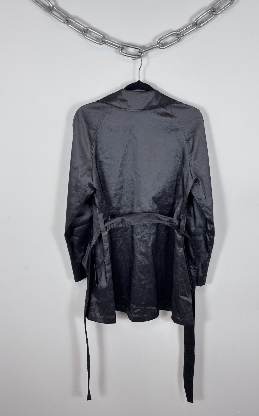 Joseph Ribkoff Joseph Ribkoff Women’s Belted Shiny Double Breasted Coat Size L / US 10 / IT 46 - 3 Thumbnail