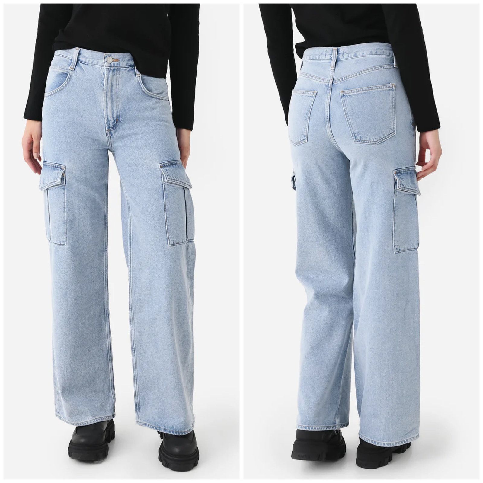 Agolde AGOLDE Minka Cargo Jeans Realm Wash Size 25" / US 0 / IT 36 - 1 Thumbnail