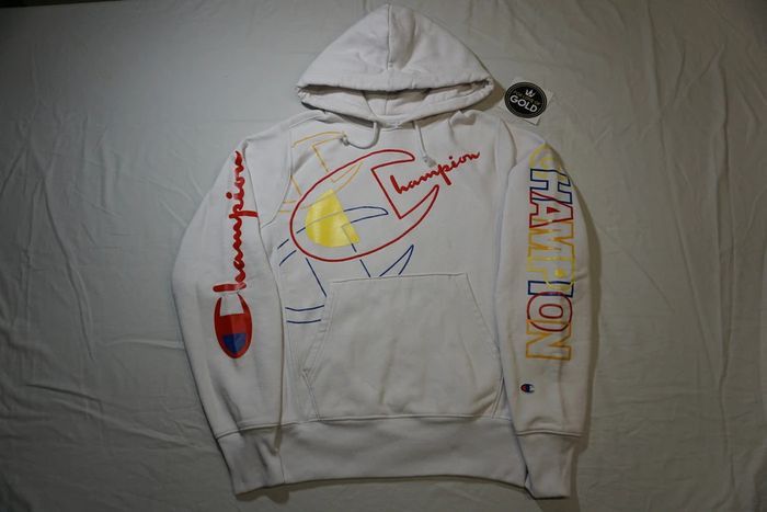Champion Champion reverse weave graphics big logo white sweater Size US S / EU 44-46 / 1 - 1 Thumbnail