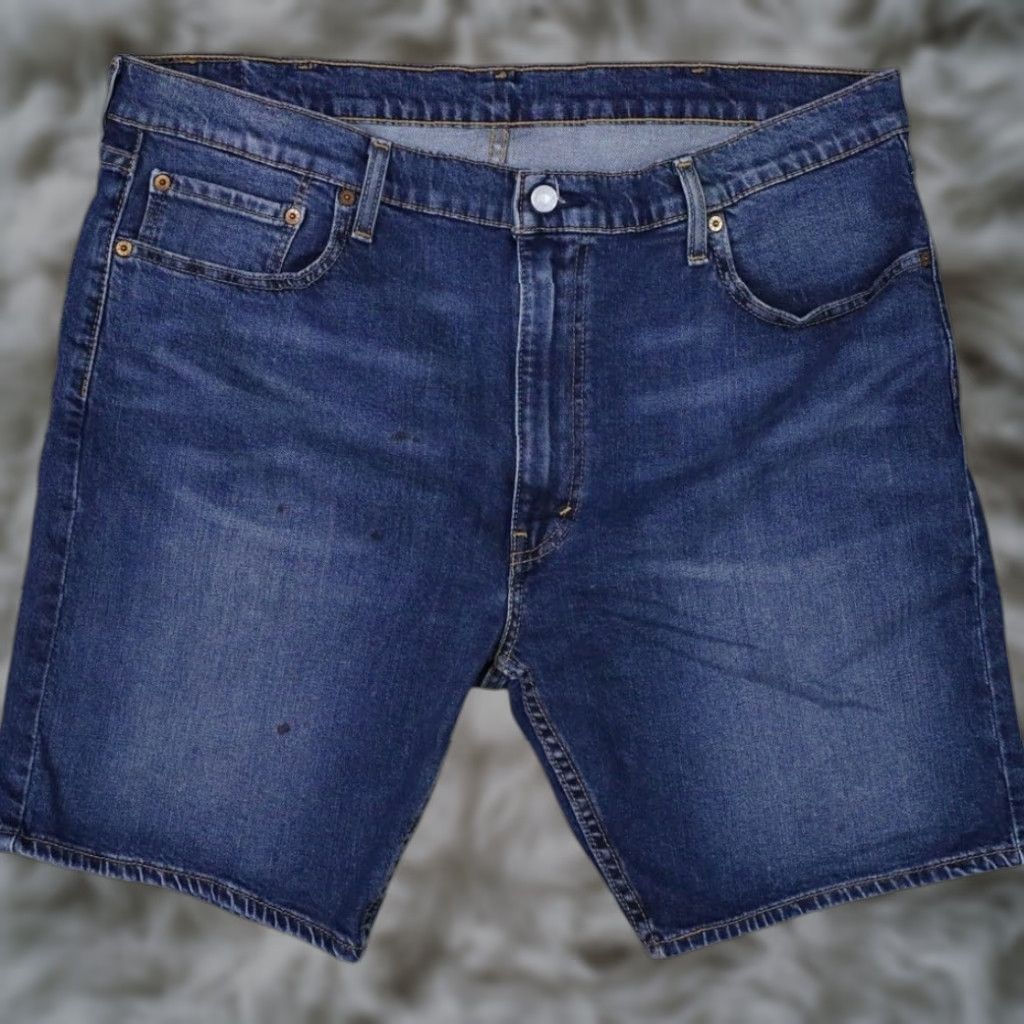 Levi's Levi's 412 Jean Shorts Bermuda 40 Mens Blue Dark Wash Slim Fit 8" Inseam Jeans Shorts Casual Men Size US 40 / EU 56 - 1 Thumbnail
