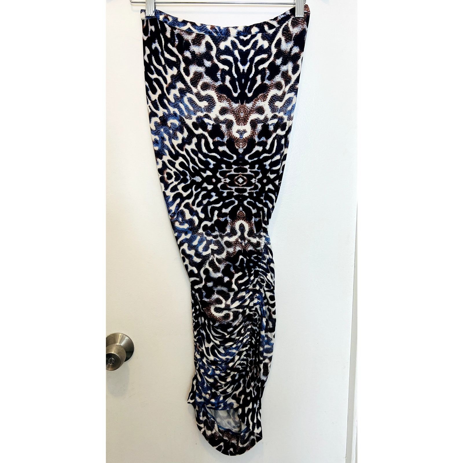 Just Cavalli Just Cavalli purple black animal print ruched skirt Sz 40 Size 27" / US 4 / IT 40 - 5 Thumbnail