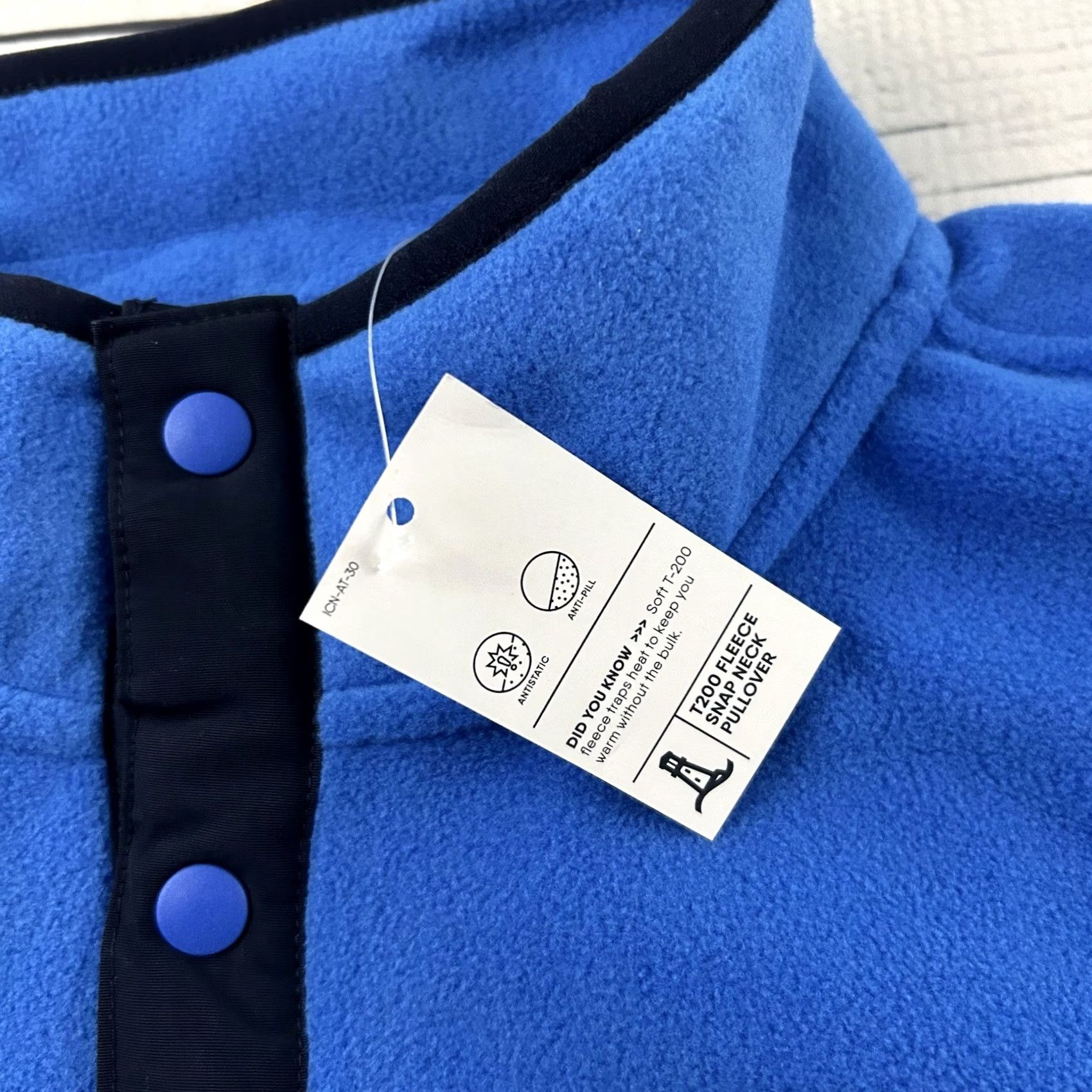 Lands' End Lands' End Pullover Jacket Snap Button Fleece Blue XL Men Size US XL / EU 56 / 4 - 3 Thumbnail