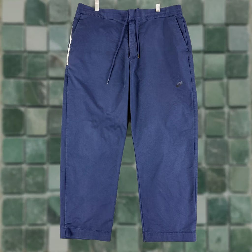 Nike Nike Chino Pants Mens 34 Blue Drawstring Twill Casual Tapered Sportswear Size US 33 - 1 Thumbnail