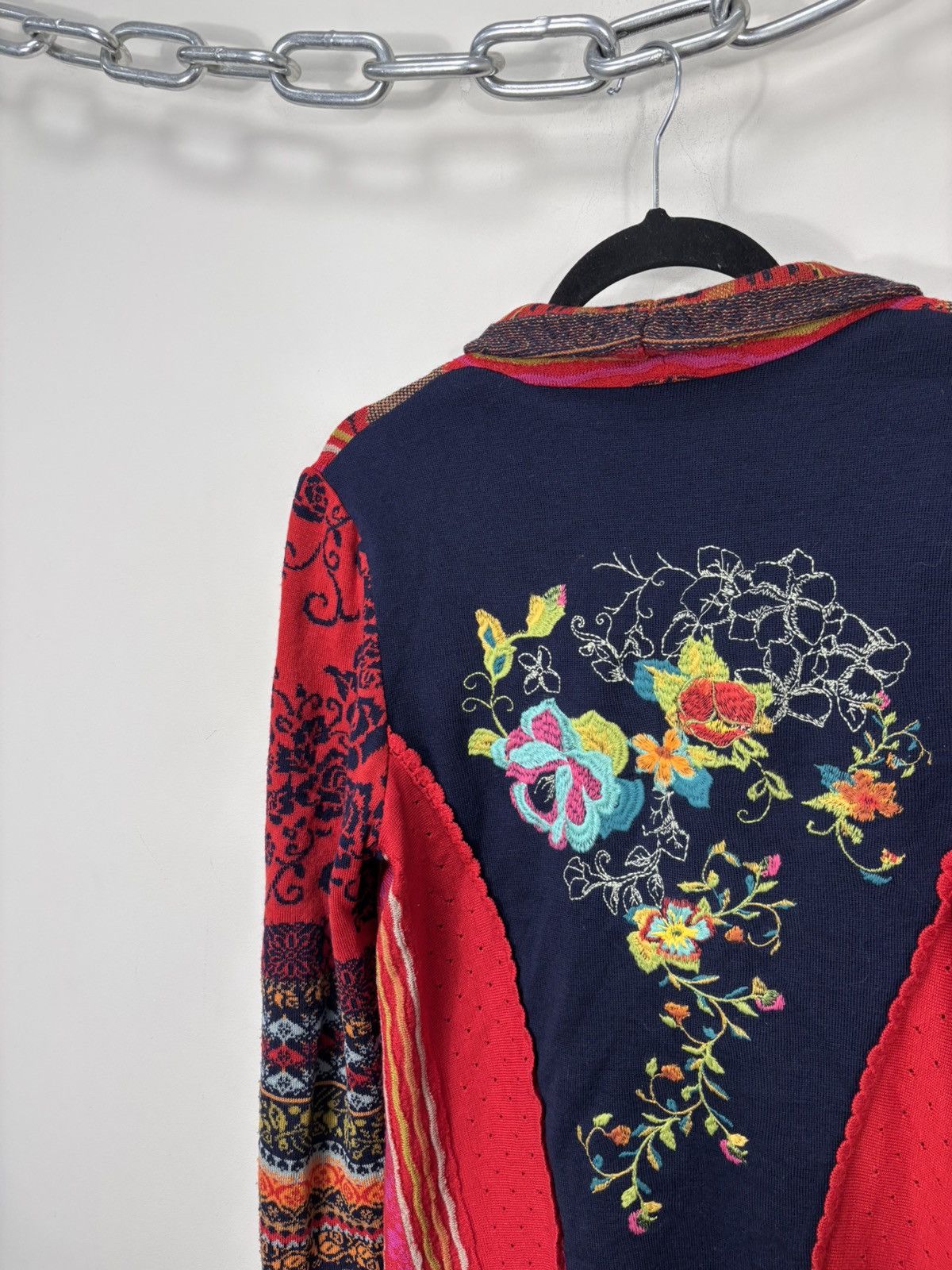Other Ivko Women’s Red Folk Knit Cardigan Sweater Floral Jacquard Size M / US 6-8 / IT 42-44 - 17 Thumbnail