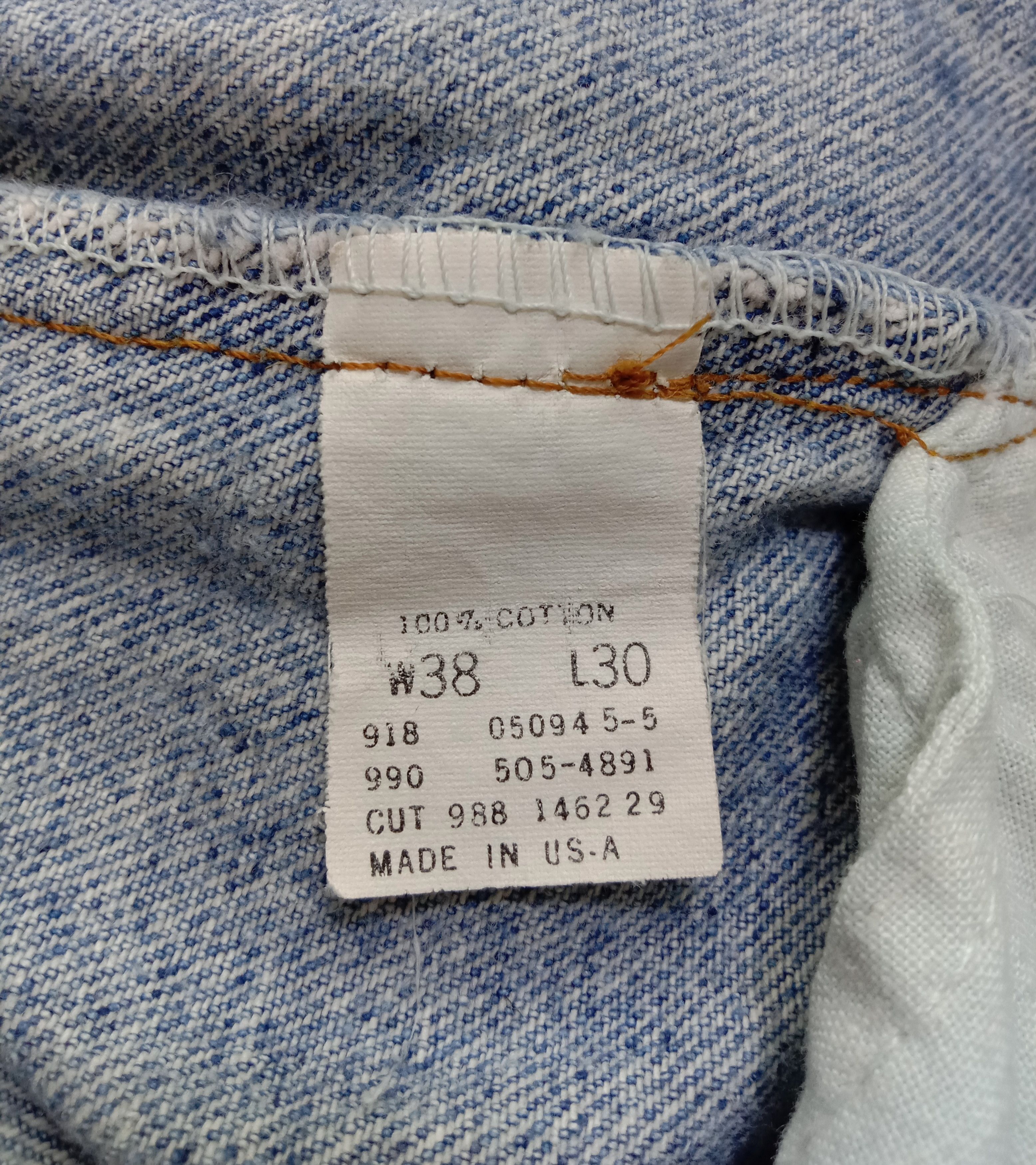 Levi's Vintage 90s Levi's 505 Jeans Faded Blue Distressed Denim Size US 36 / EU 52 - 12 Thumbnail