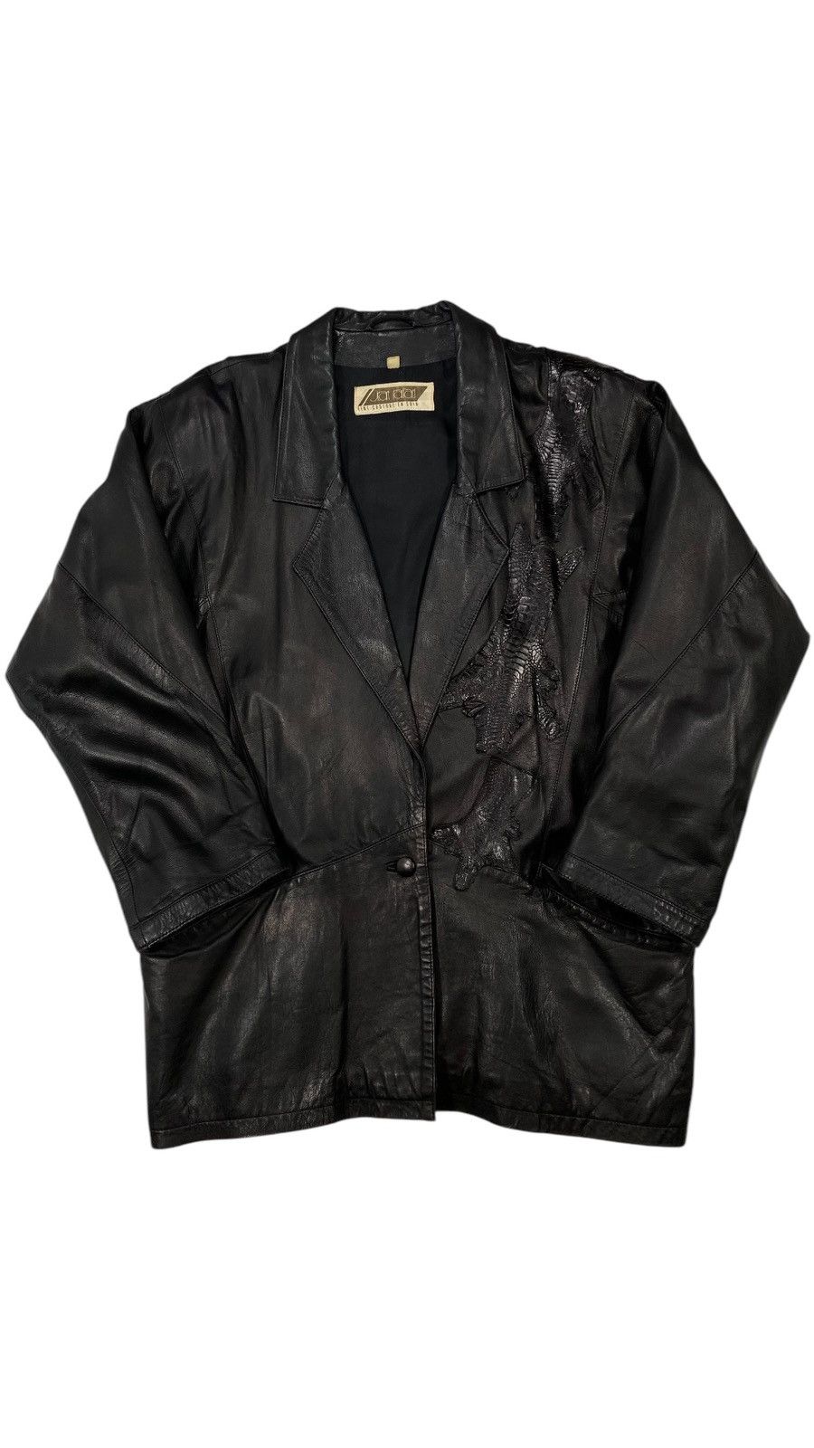 Vintage LASTDROP🔥 Vintage 80s 90s Oversized Leather Crocodile Jacket Size XXL / US 16-18 / IT 52-54 - 1 Thumbnail